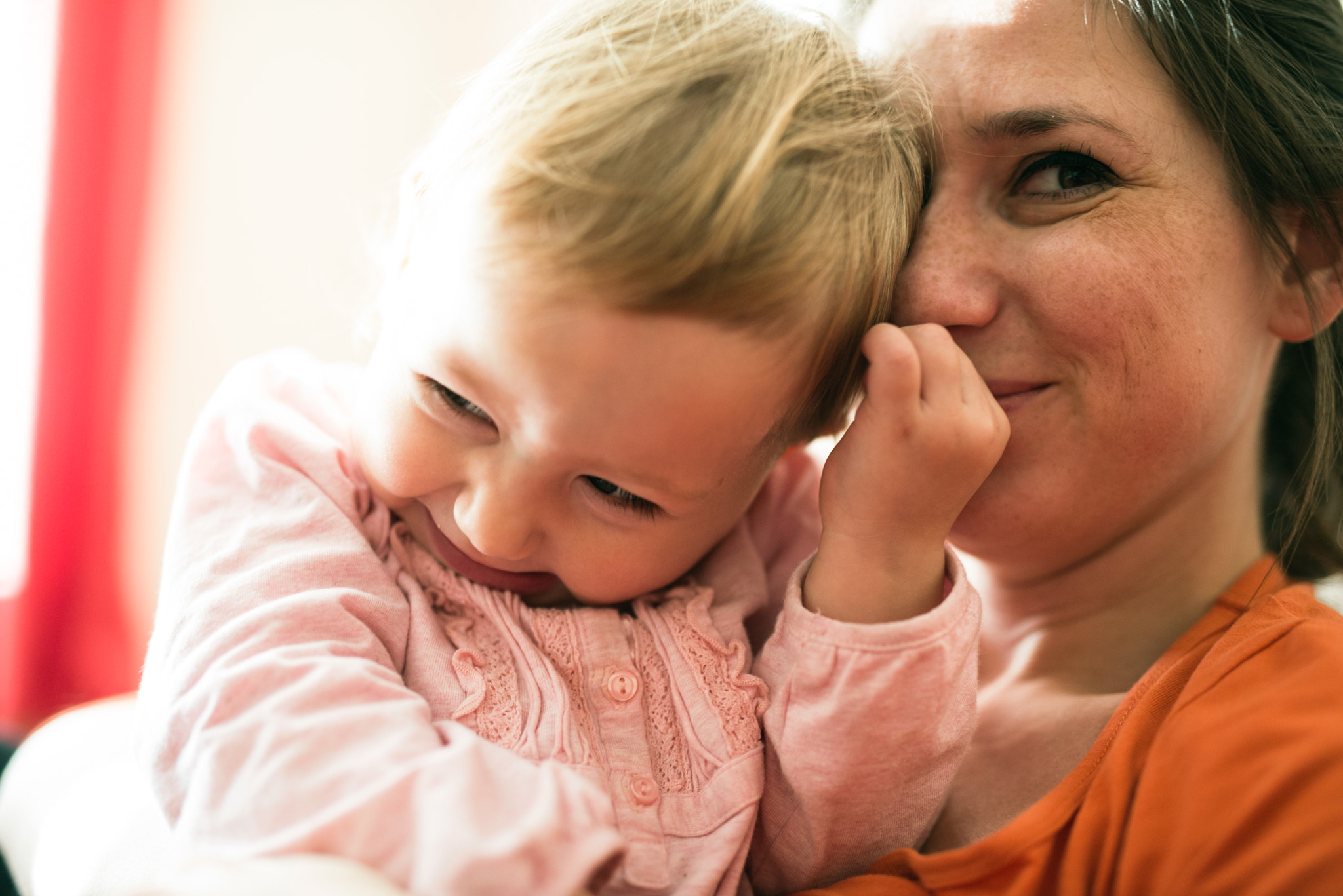 Nikon D800 + Sigma 50mm F1.4 DG HSM Art sample photo. Close up of mother holding her cute baby daughter photography