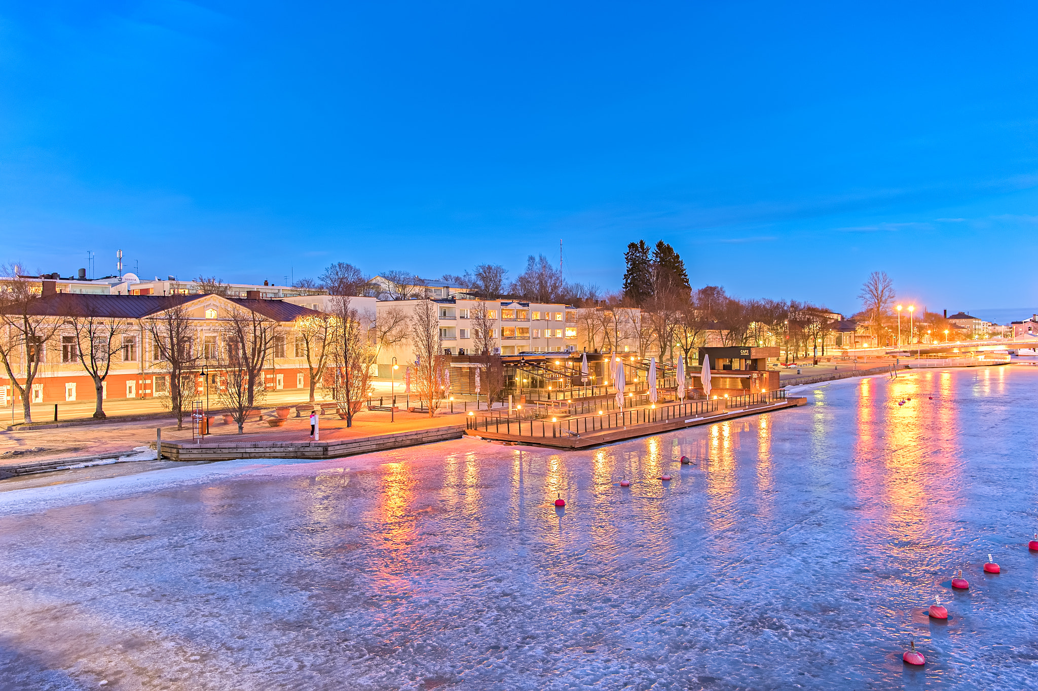 Nikon D4S + Nikon AF-S Nikkor 24-70mm F2.8E ED VR sample photo. Night at porvoonjoki, porvoo, finland photography