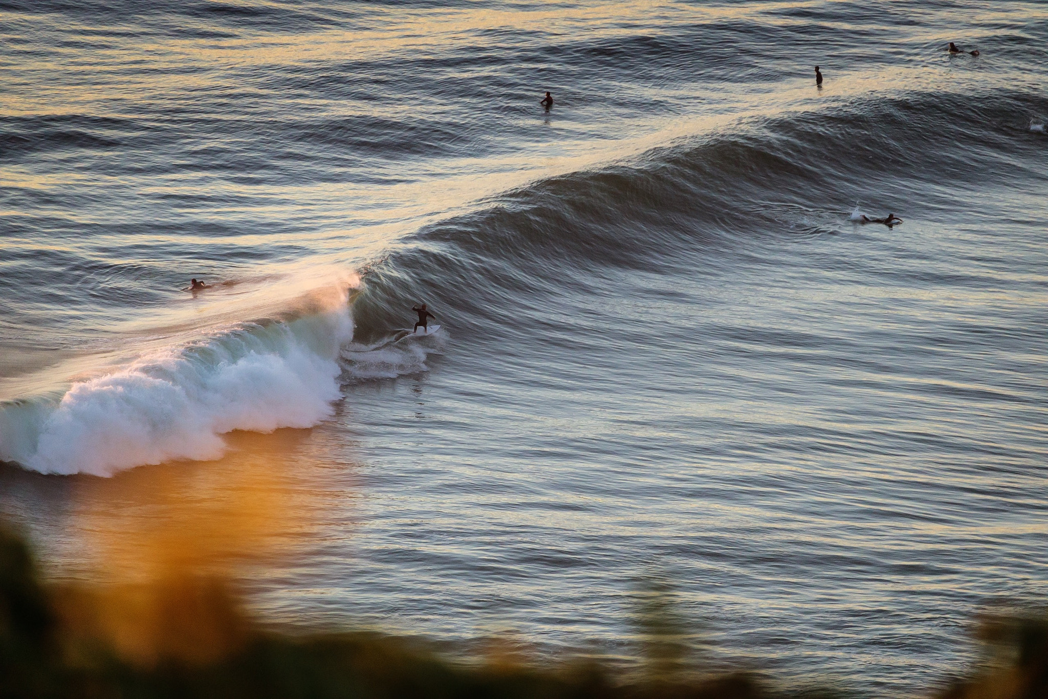 Canon EF-S 55-250mm F4-5.6 IS STM sample photo. Golden hour wave photography