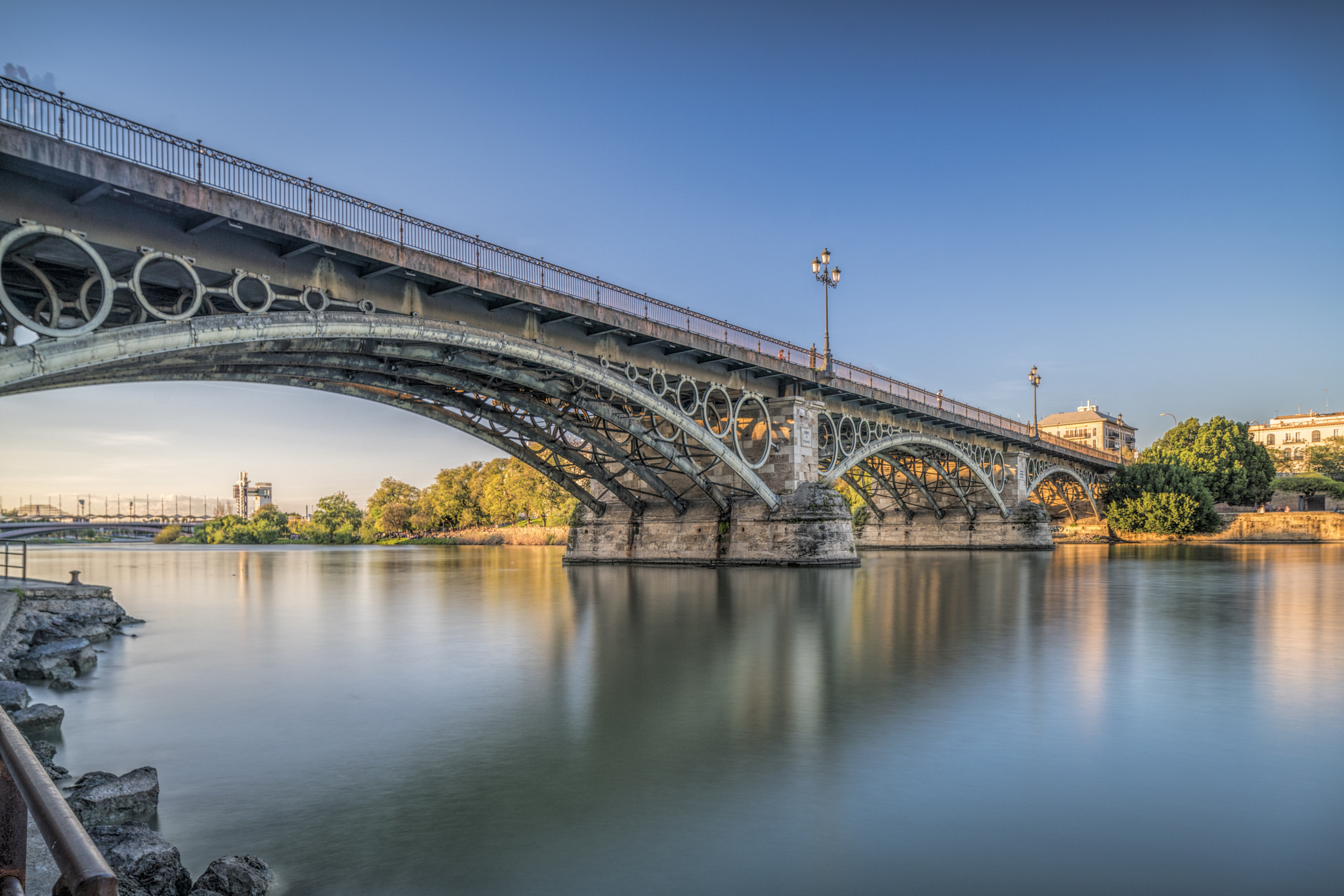 Canon TS-E 24.0mm f/3.5 L II sample photo. Triana bridge, seville, spain. long exposure shot. photography