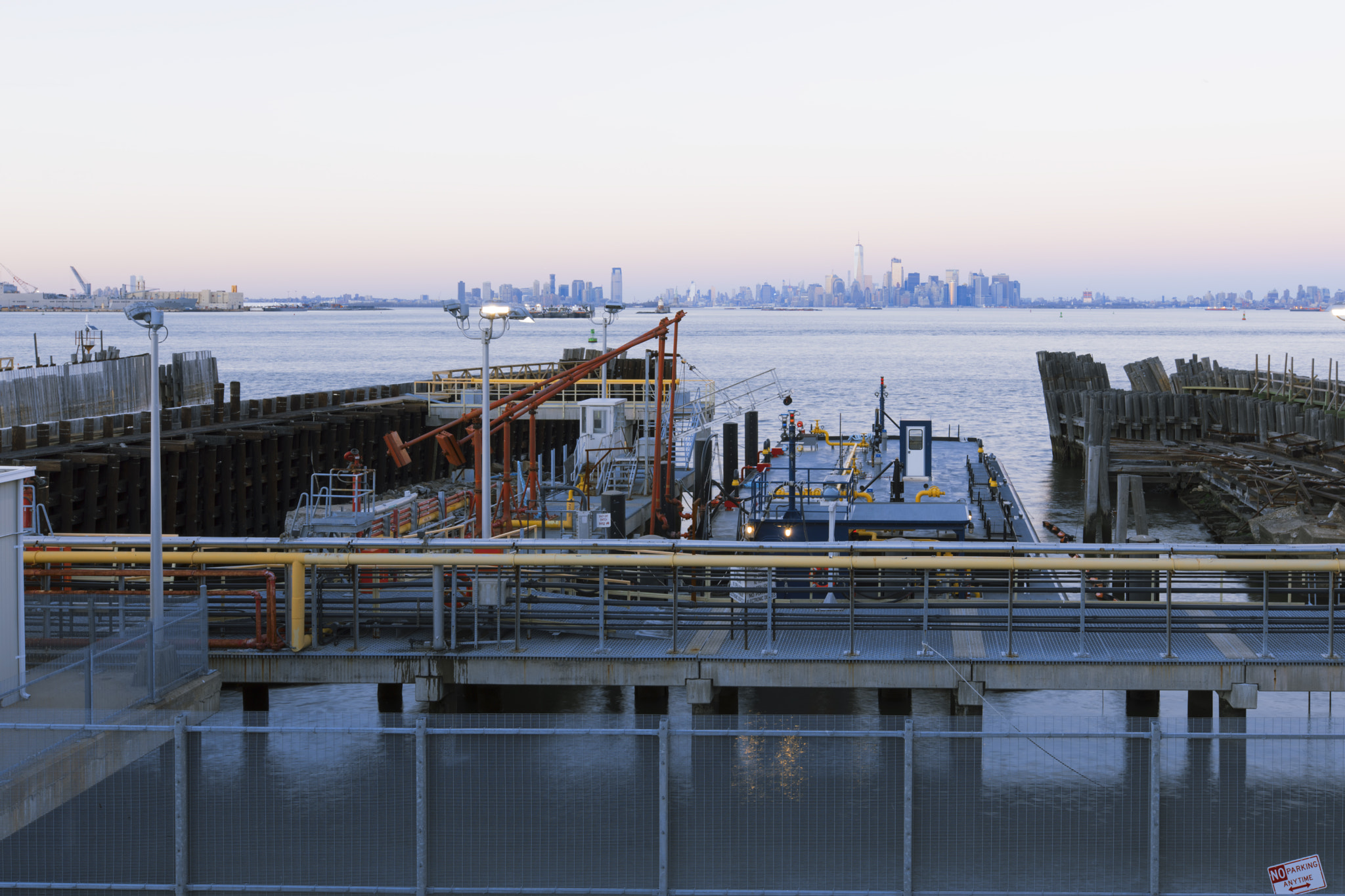 Canon EF 16-35mm F2.8L II USM sample photo. Evening view of manhattan from staten island ferry dock. photography