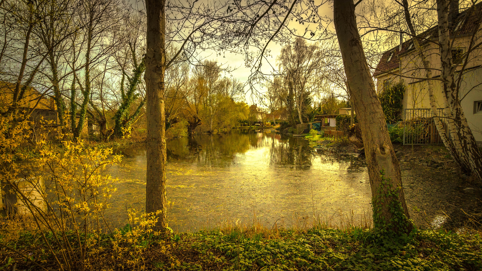 Sony SLT-A58 + Sigma 10-20mm F3.5 EX DC HSM sample photo. Pond at dusk photography