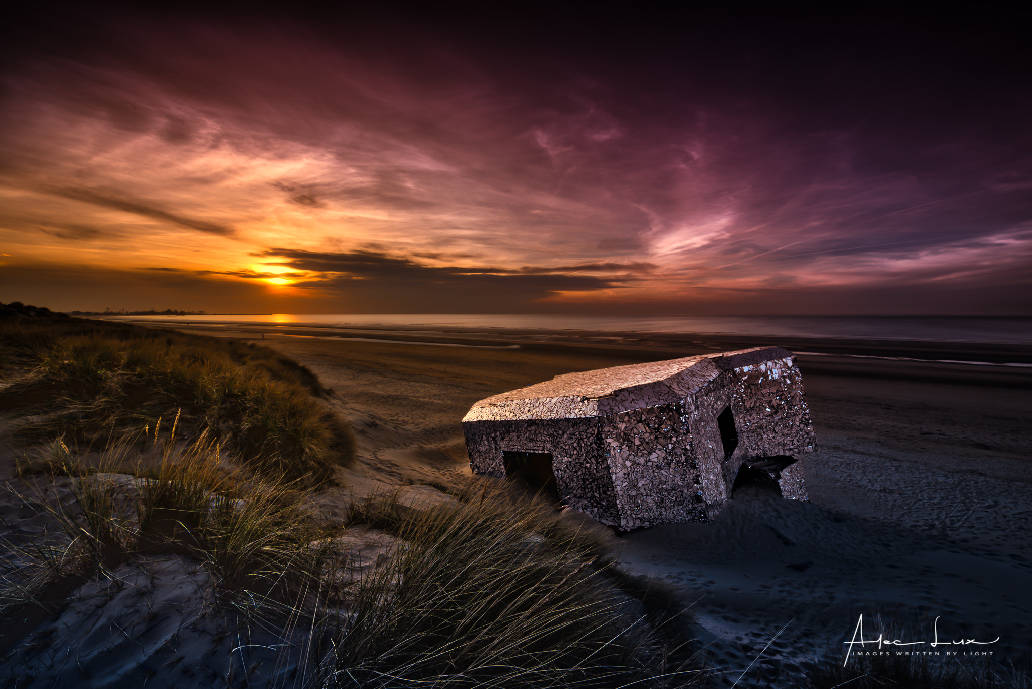 Nikon AF-S Nikkor 14-24mm F2.8G ED sample photo. The mirror bunker shines at sunset photography
