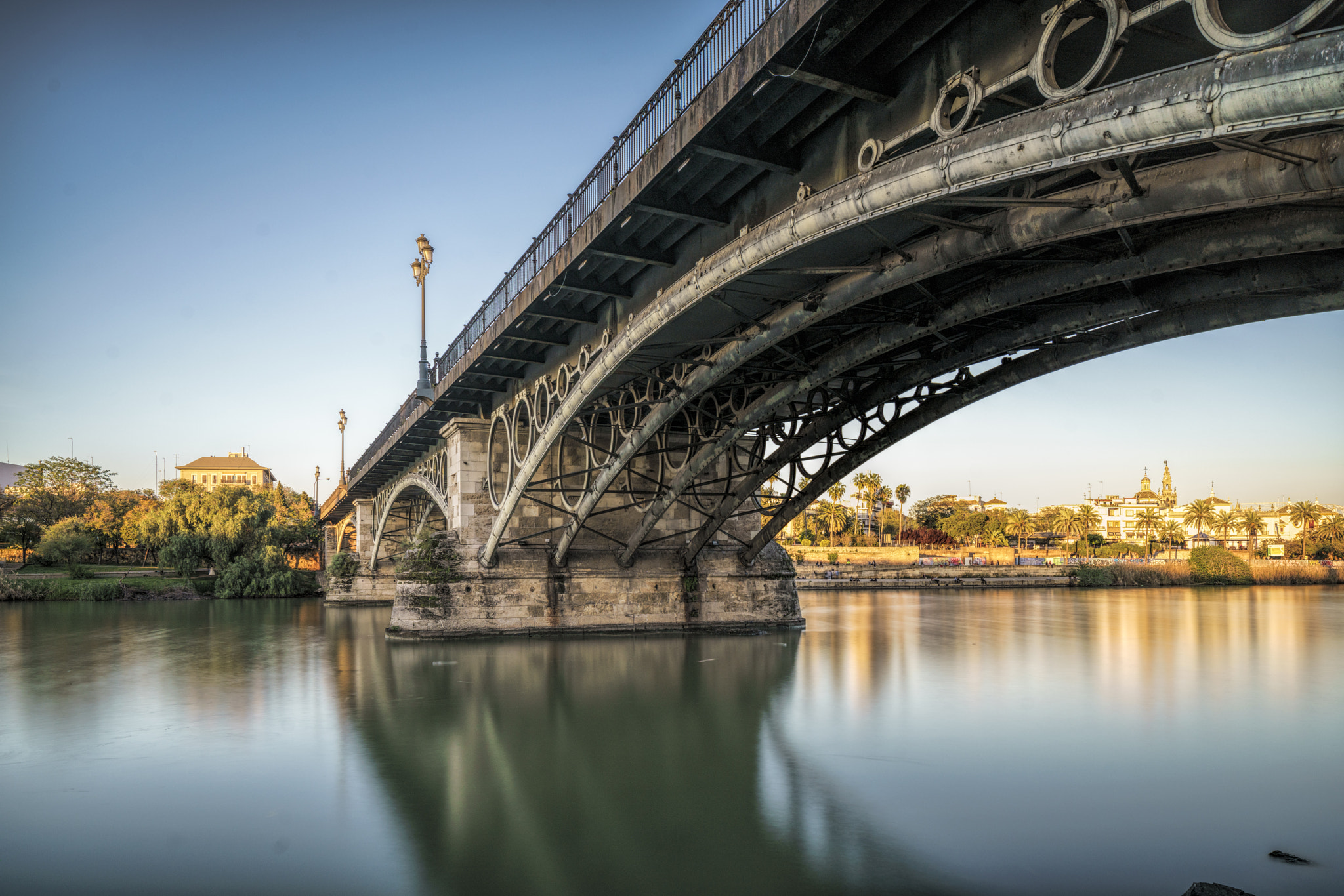 Canon TS-E 24.0mm f/3.5 L II sample photo. Triana bridge, seville, spain. long exposure shot. photography