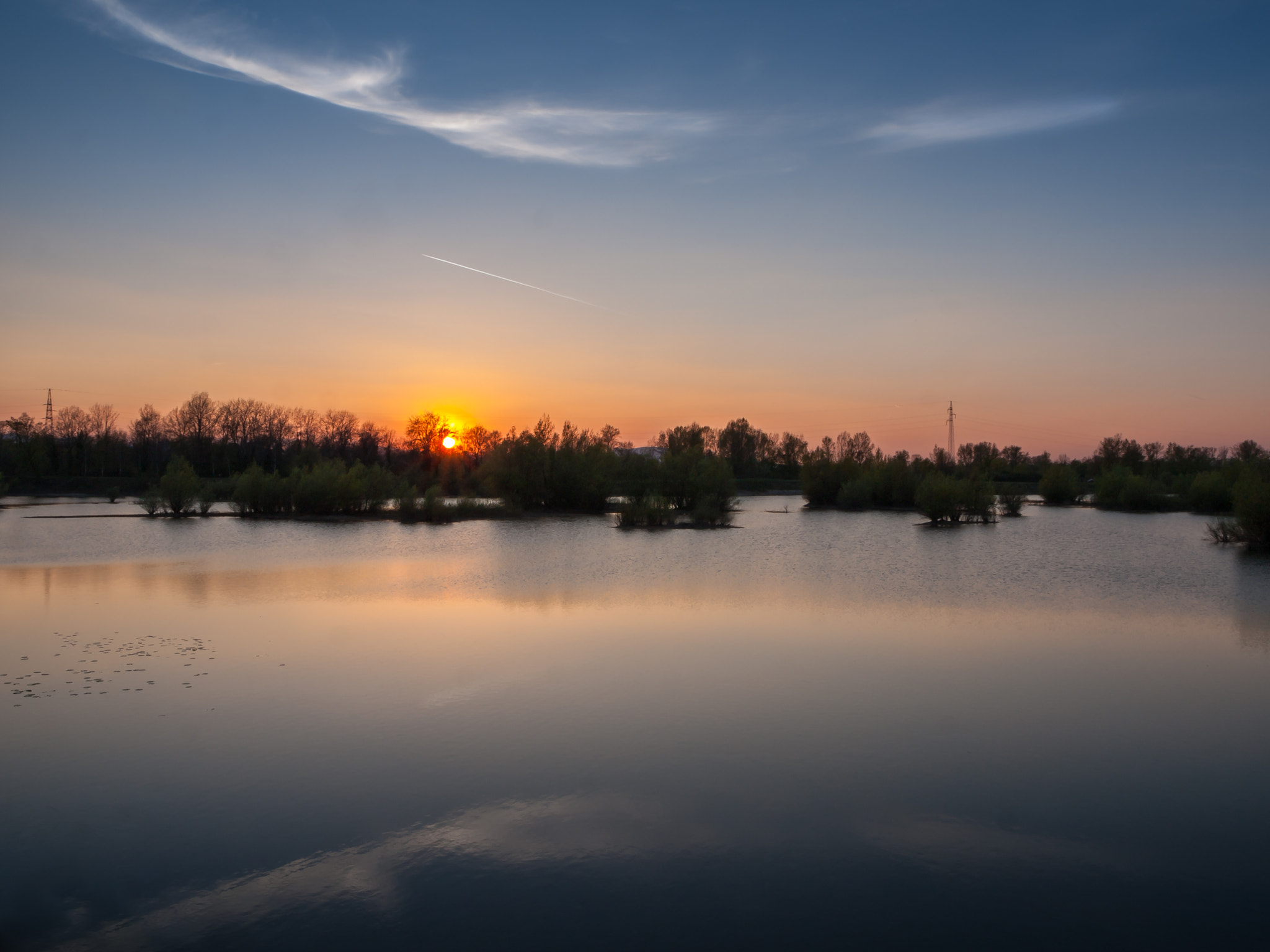 OLYMPUS 14-42mm Lens sample photo. Sunset at lake orešje photography