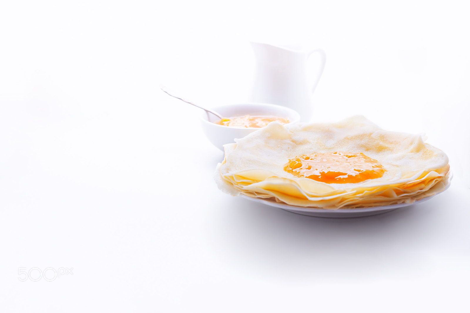 Canon EOS 5D Mark II sample photo. Crispy crepes with apricot jam photography