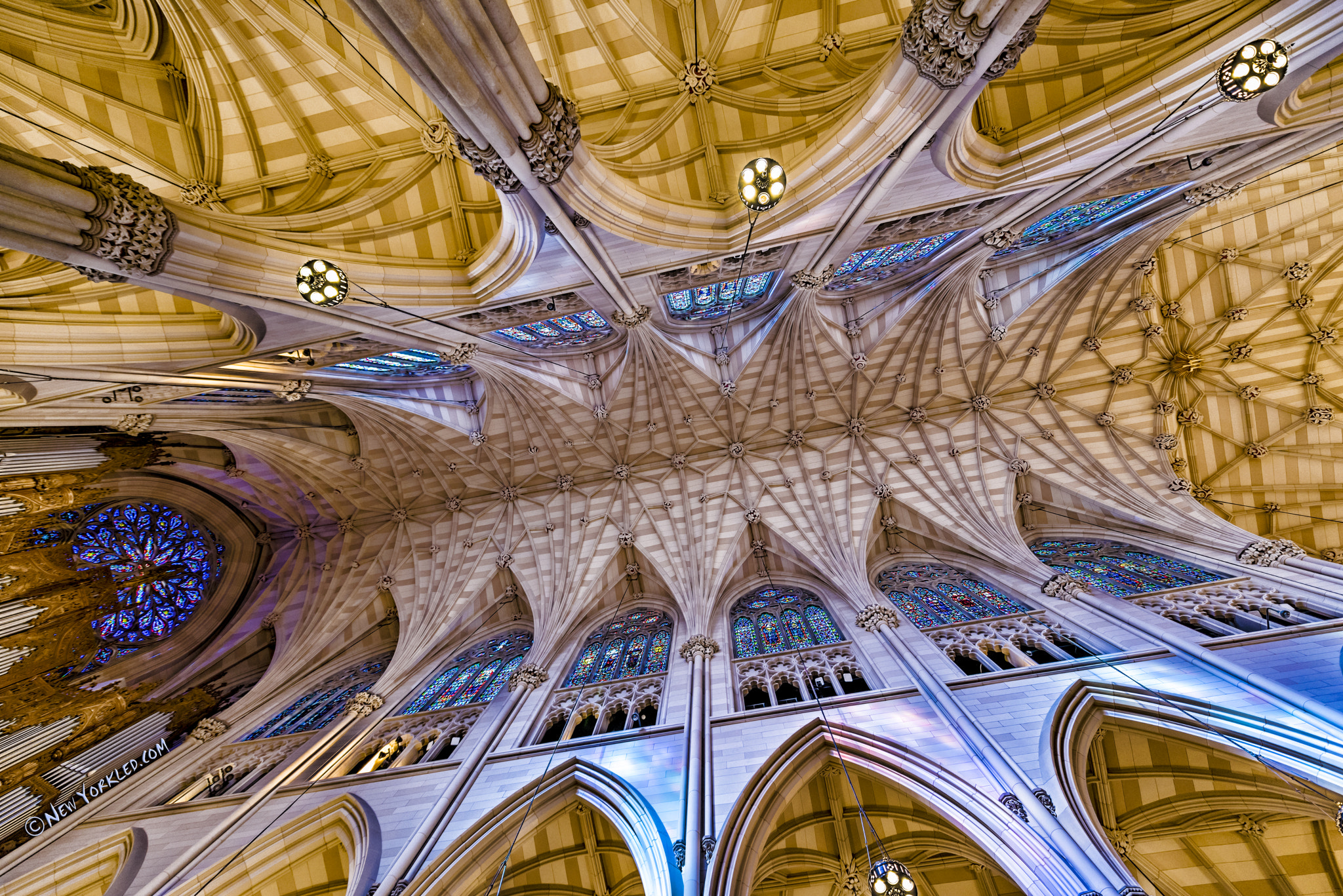 Nikon D750 sample photo. St patrick's cathedral vaulted ceiling photography