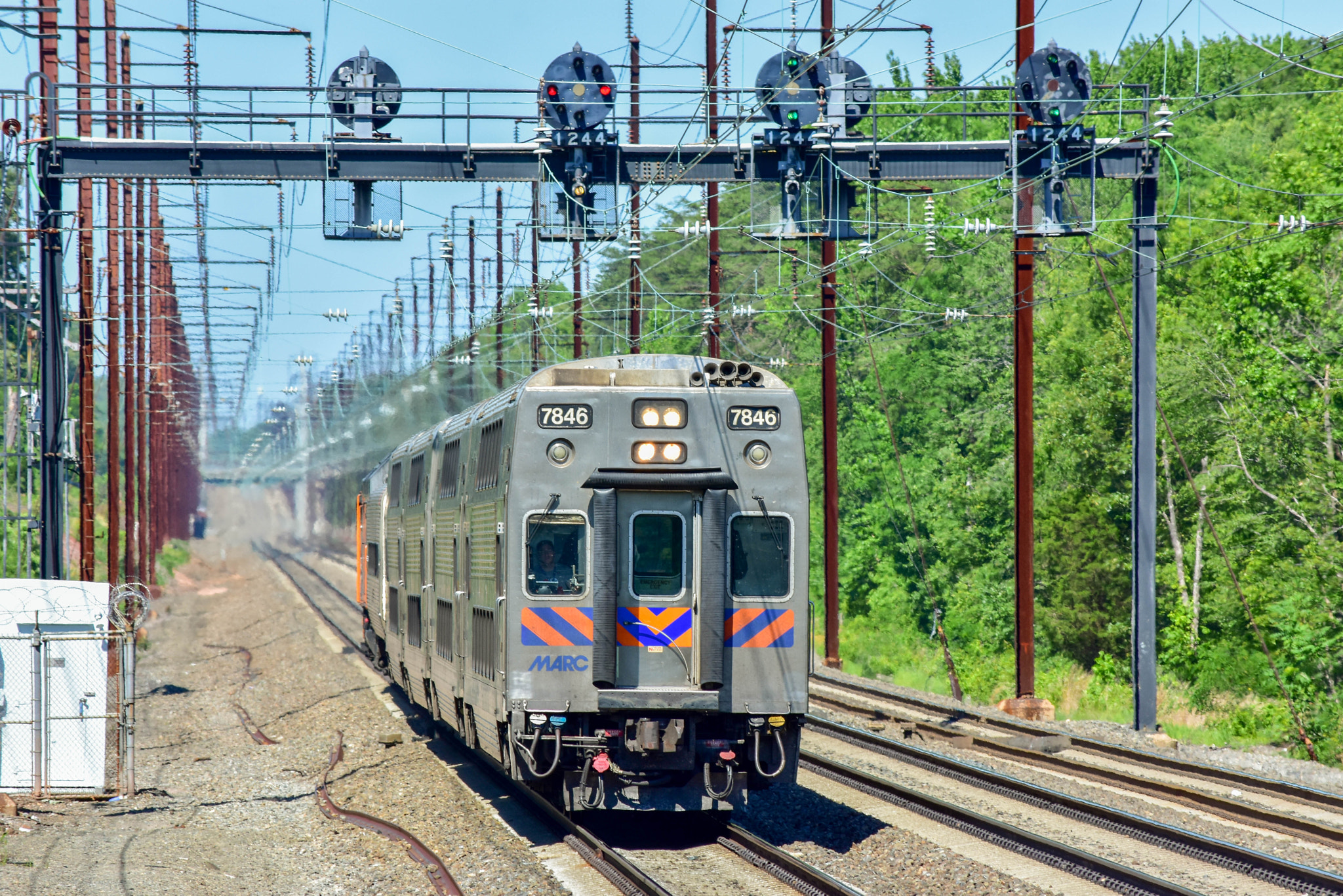 Nikon D7200 sample photo. Marc train passing through the seabrook signals photography