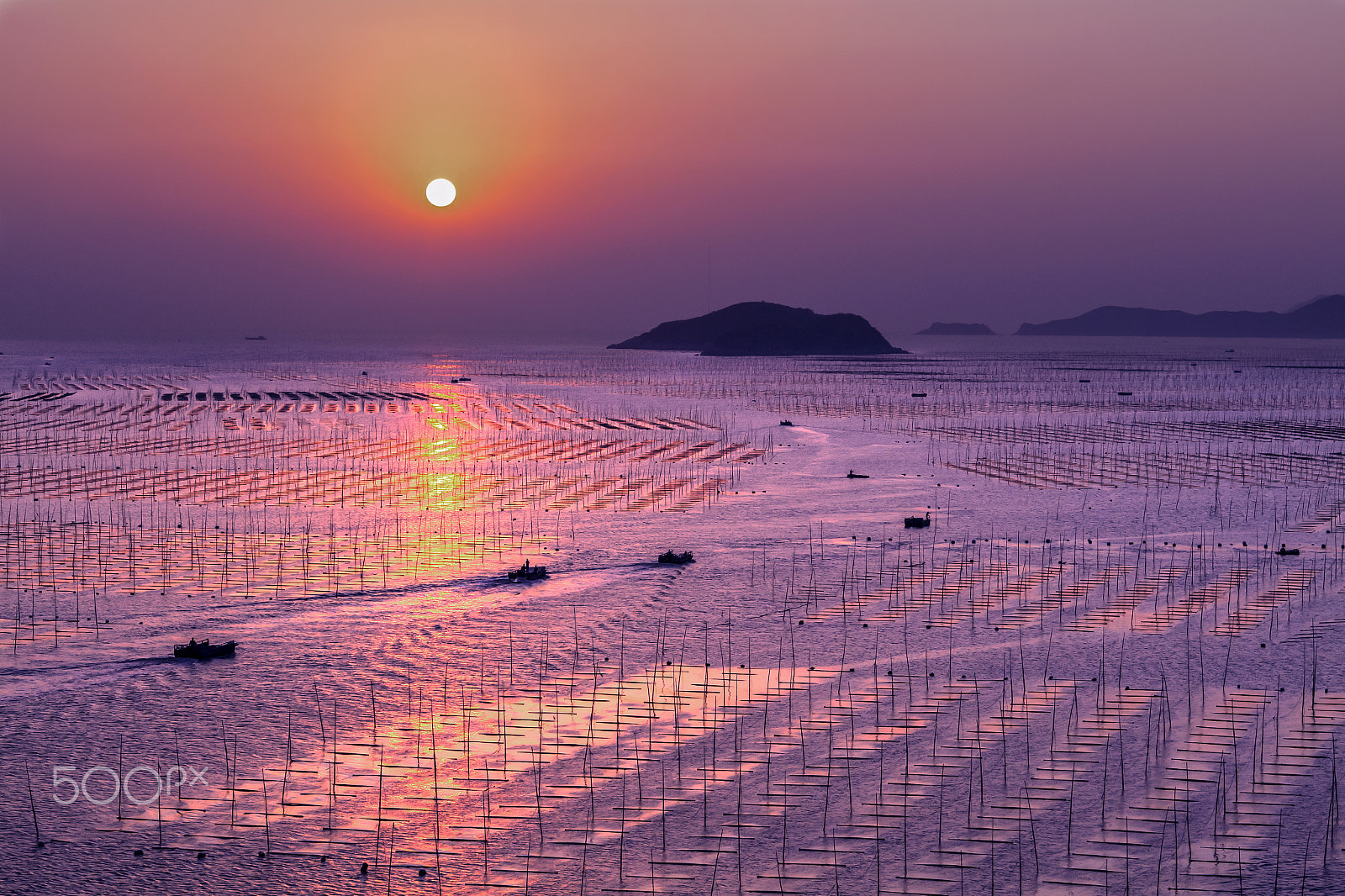 Canon EOS 7D sample photo. Purple sea at sunrise photography