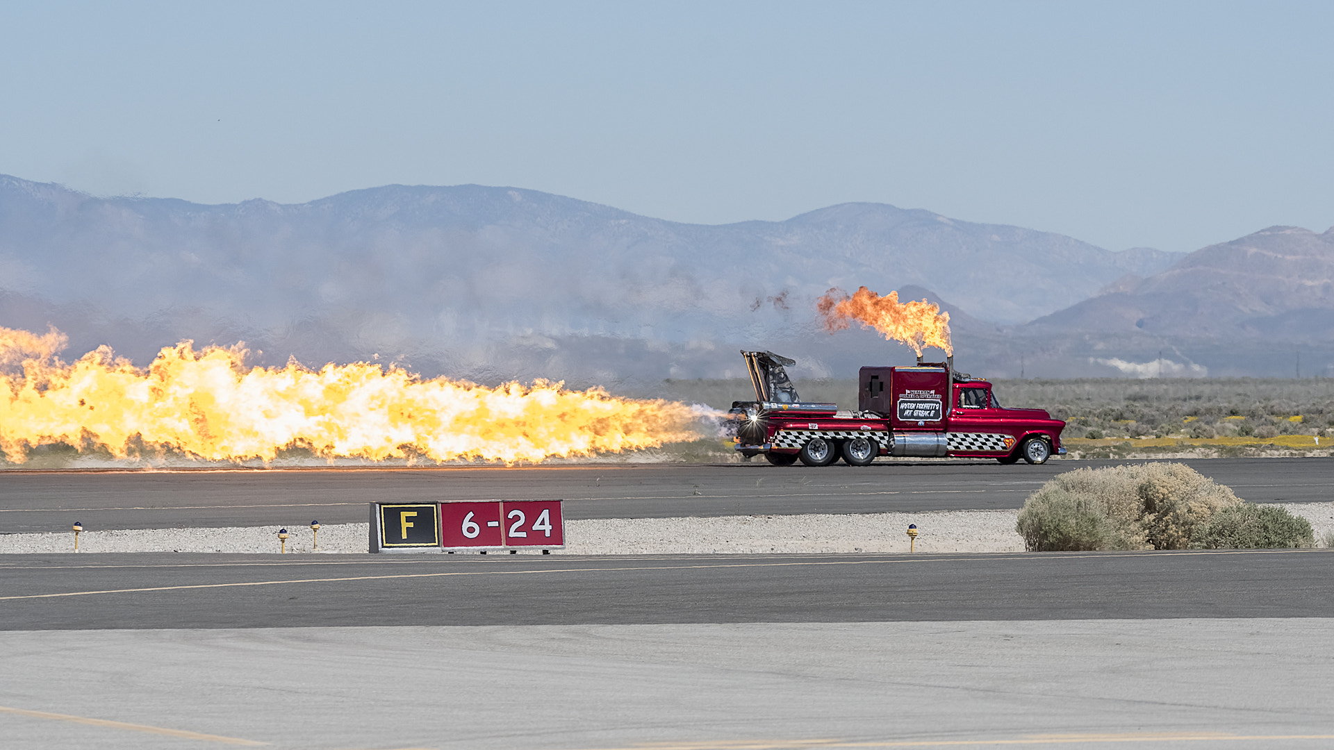 Sigma 150-500mm F5-6.3 DG OS HSM sample photo. Jet pick-up truck smoke-n-thunder photography