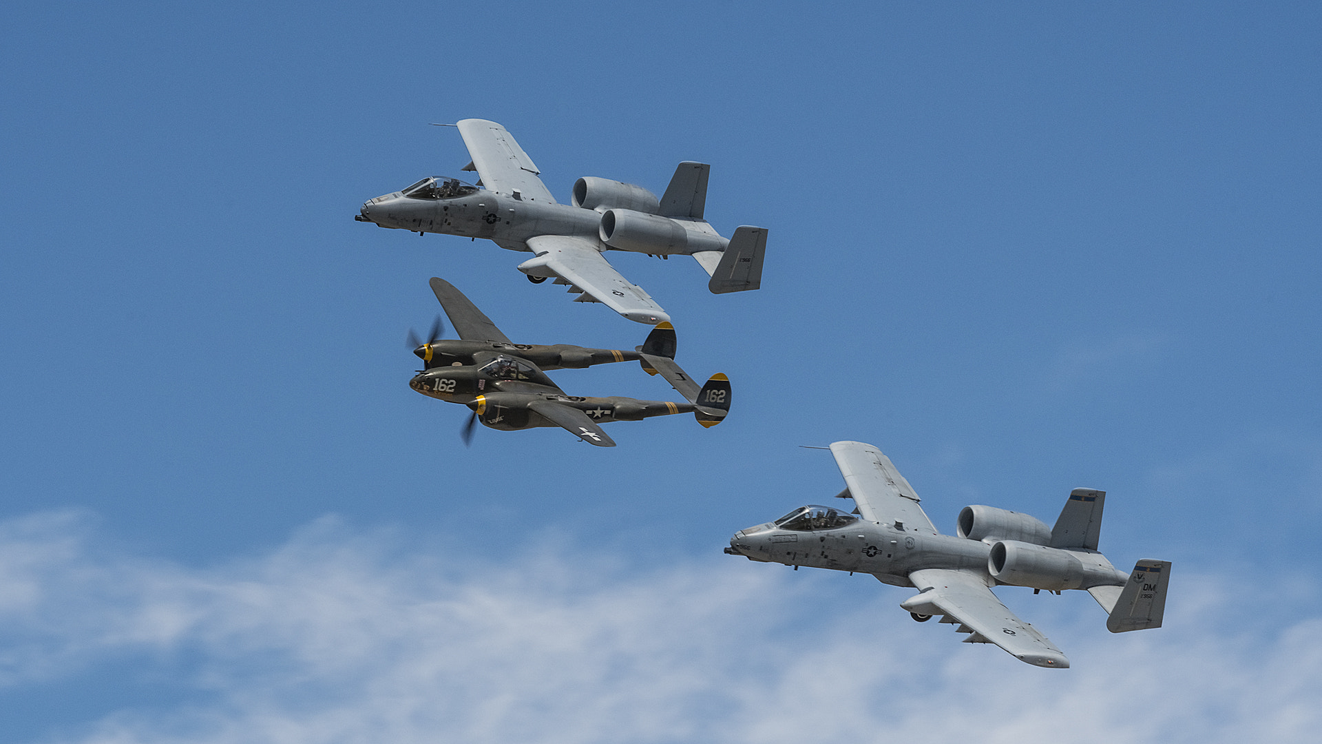 Nikon D500 sample photo. Lockheed p-38j lightning and a-10 warthogs photography