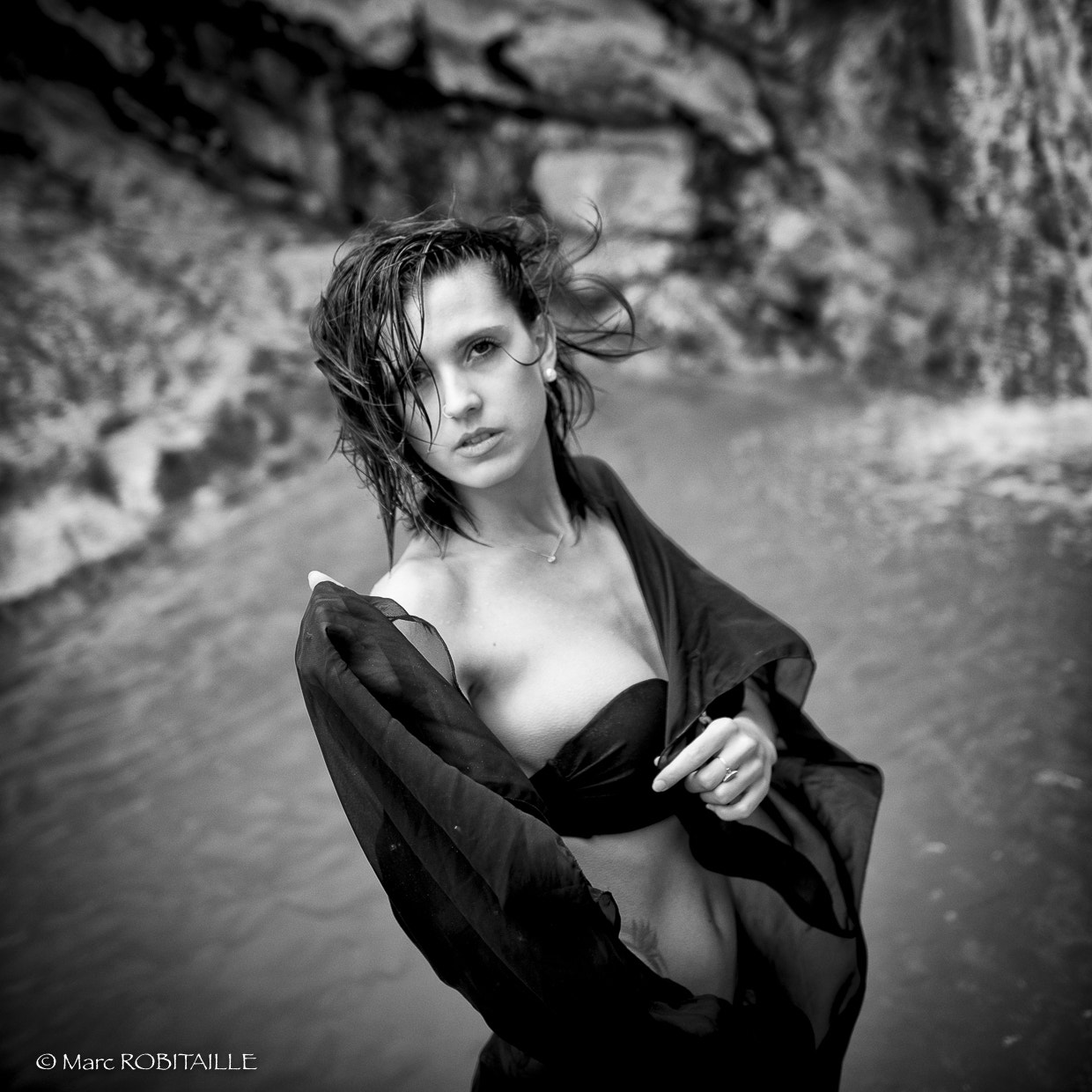 Nikon D5 sample photo. Julia cascade n&b photography