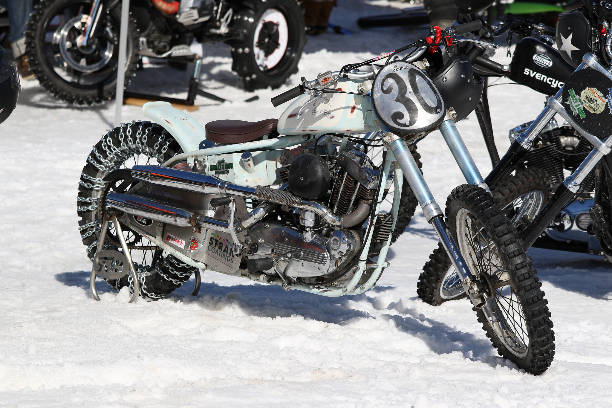 Canon EOS 7D Mark II + Canon EF 70-200mm F4L IS USM sample photo. Harley snow  photography