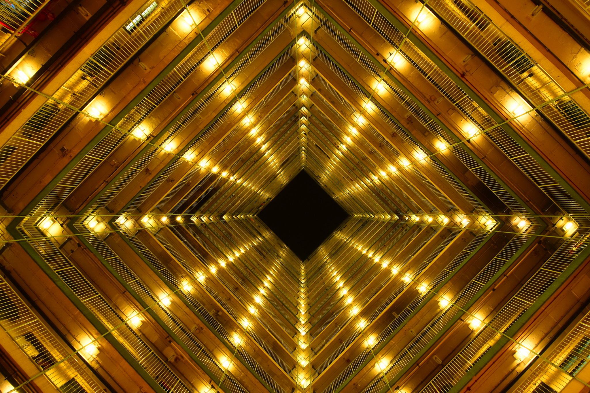Nikon D5500 sample photo. Impluvium of old block at night, wah fu estate, hong kong photography