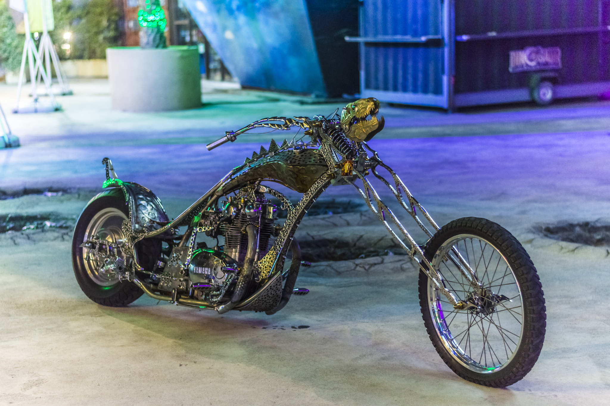 Nikon D7200 + Nikon AF-S Nikkor 50mm F1.8G sample photo. Dinosaur themed bike photography