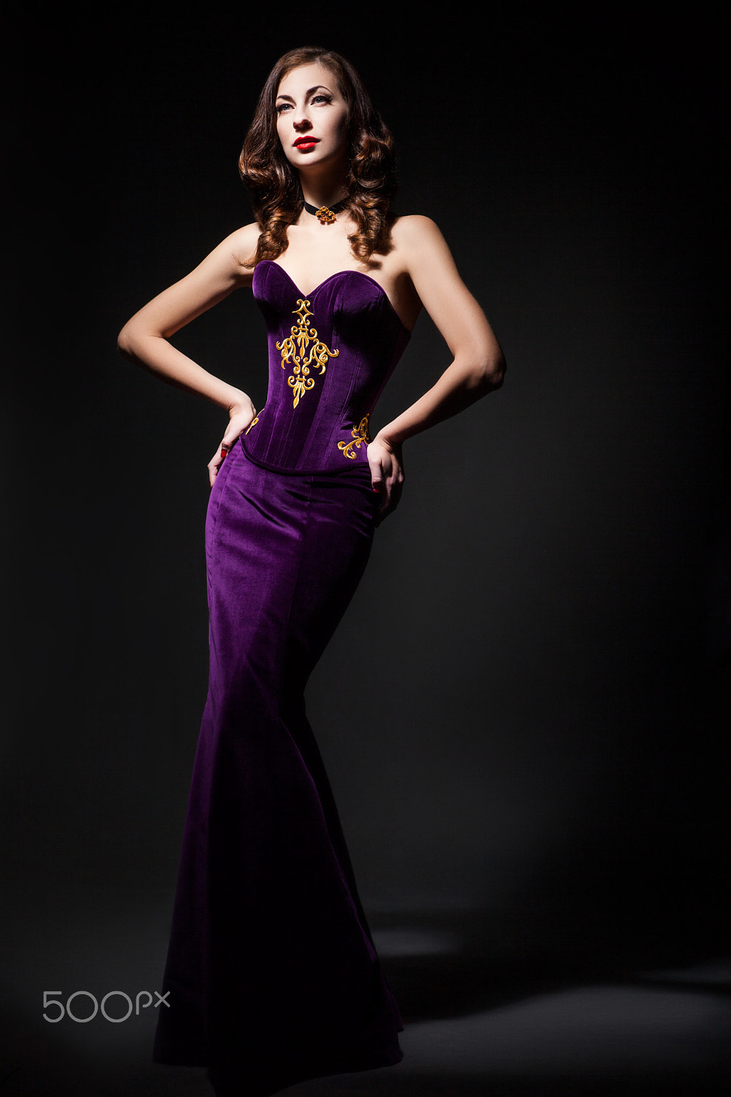 Canon EOS 5D Mark II sample photo. Attractive woman wearing purple dress photography