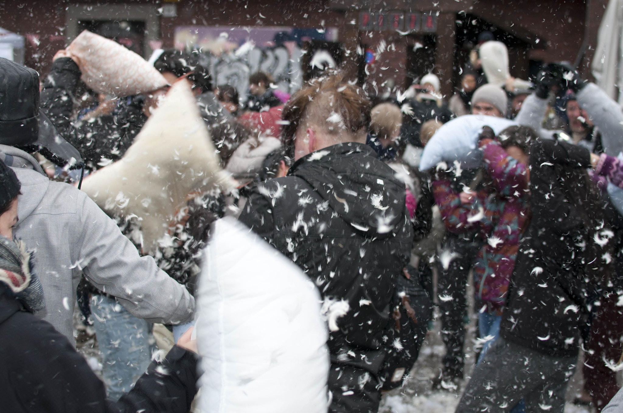 Nikon AF-S DX Nikkor 35mm F1.8G sample photo. World pillow fight helsinki photography