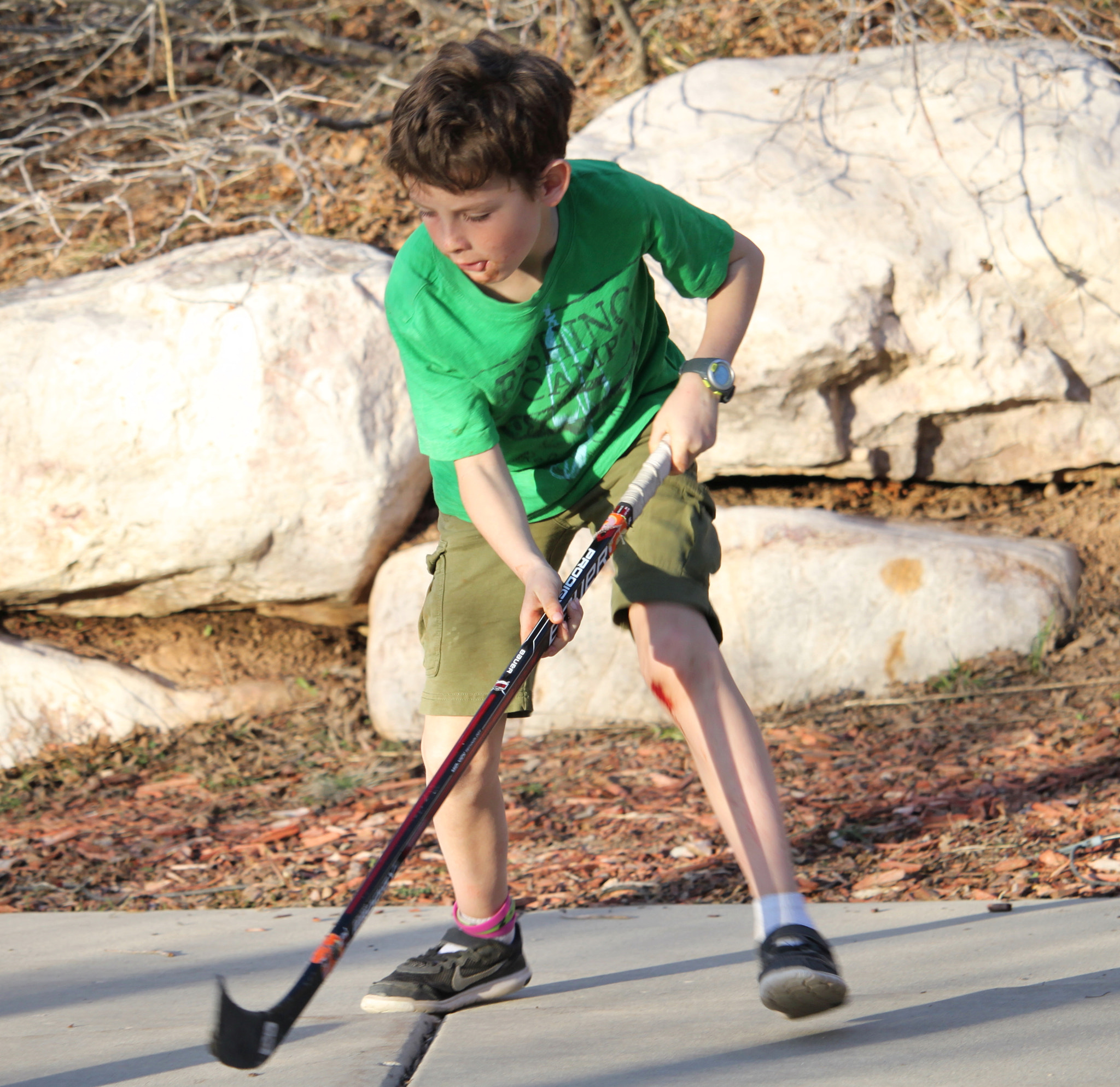 Canon EF-S 55-250mm F4-5.6 IS STM sample photo. Driveway hockey photography