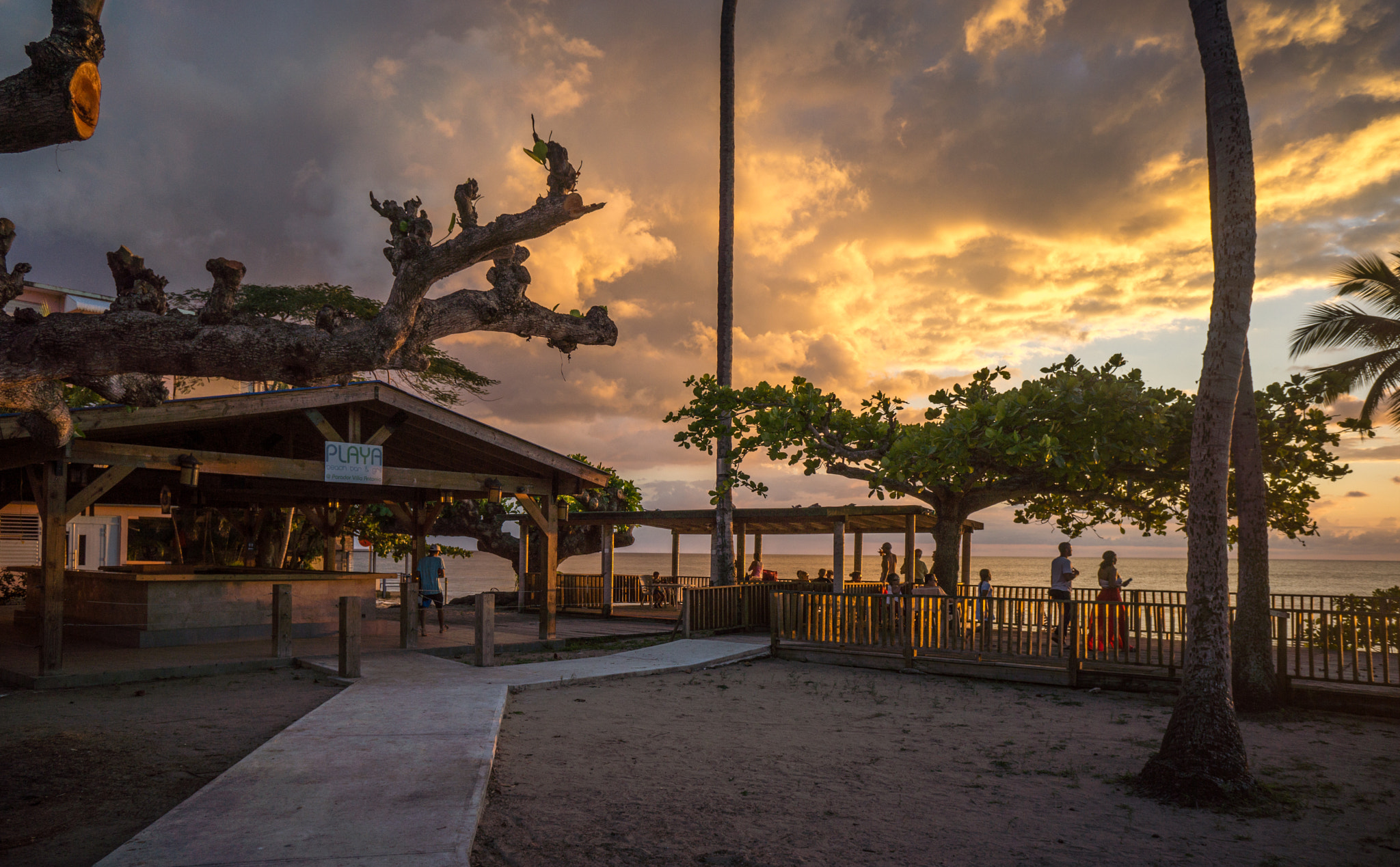 Sony Alpha NEX-7 sample photo. Sunset on the beach deck photography