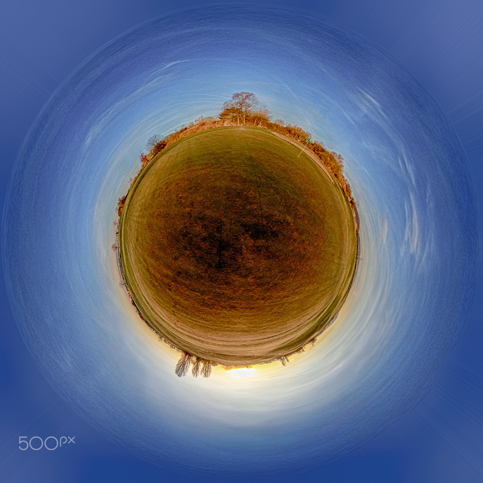 Ricoh Theta S sample photo. Sonnenaufgang gp gudensberg - little planet photography