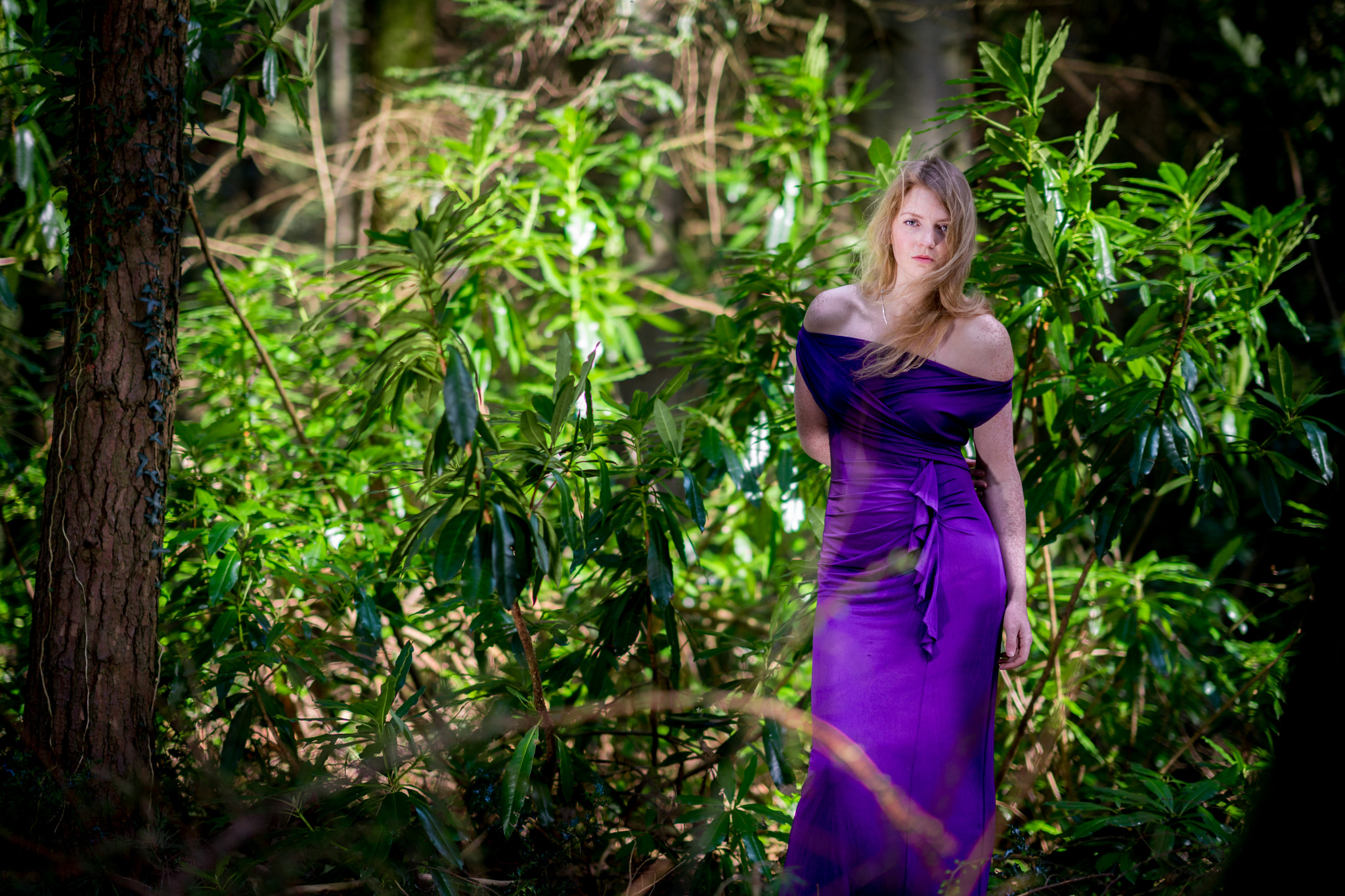 Sony a7 + Sony FE 85mm F1.4 GM sample photo. Kirsty in front of shrubs (of ) photography