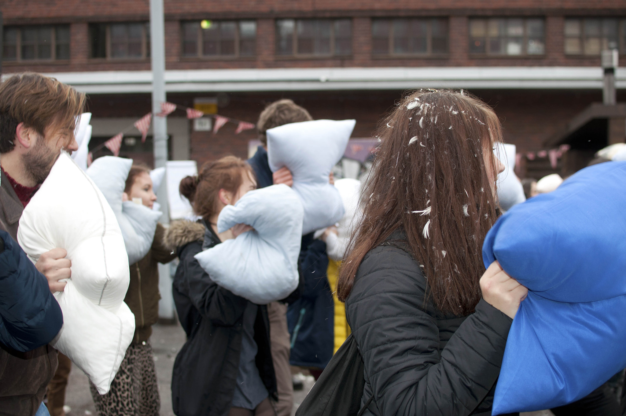 Nikon AF-S DX Nikkor 35mm F1.8G sample photo. World pillow fight photography