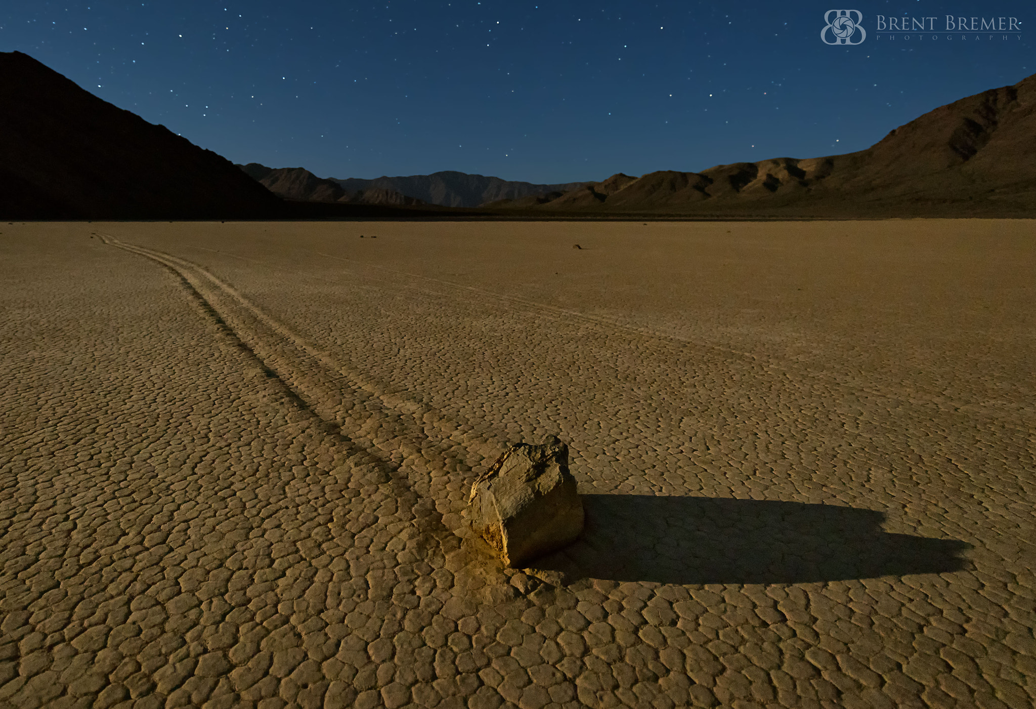 Nikon D810 sample photo. Moonlit racetrack playa photography