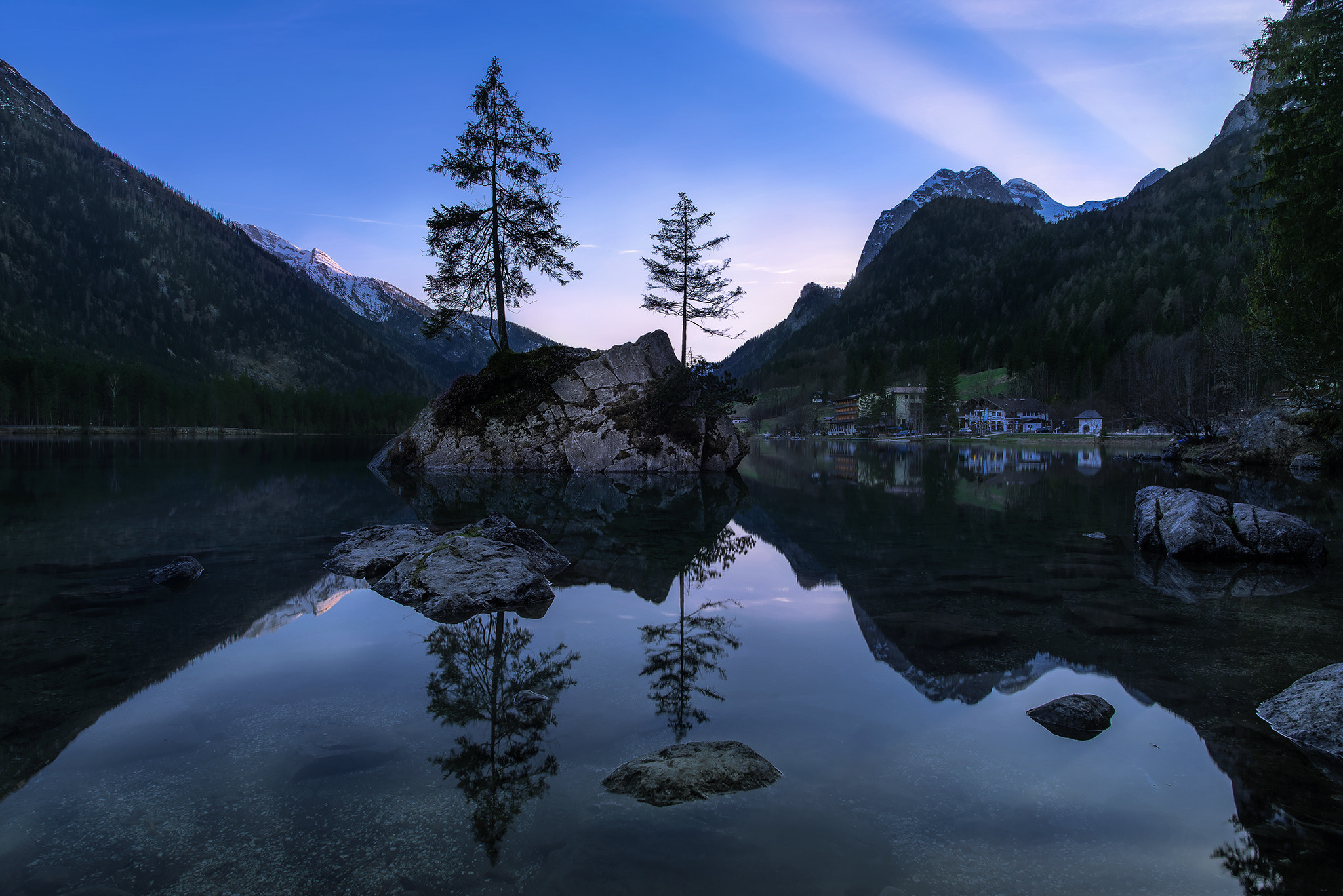 Nikon D750 + Nikon AF-S Nikkor 20mm F1.8G ED sample photo. Hintersee sunset 03/17 photography