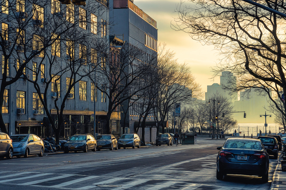 Sony a6300 + Sony Vario-Tessar T* E 16-70mm F4 ZA OSS sample photo. Jersey city from christopher st photography