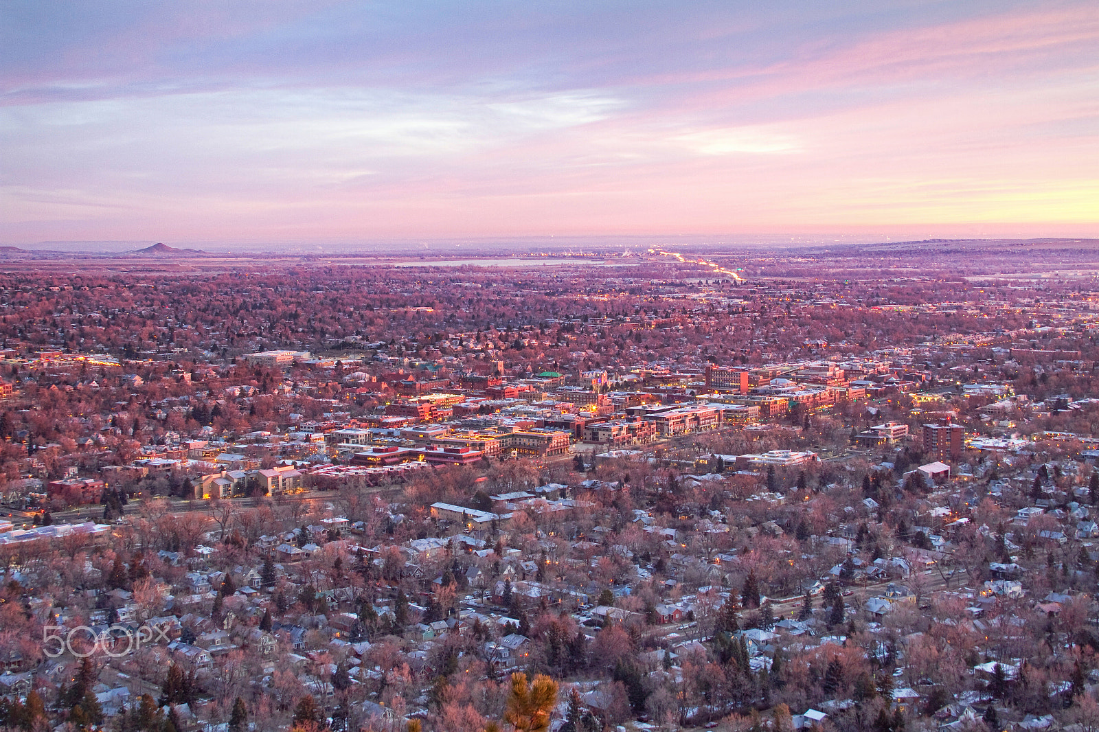Canon EF-S 18-55mm F3.5-5.6 II sample photo. Downtown boulder colorado morning view photography