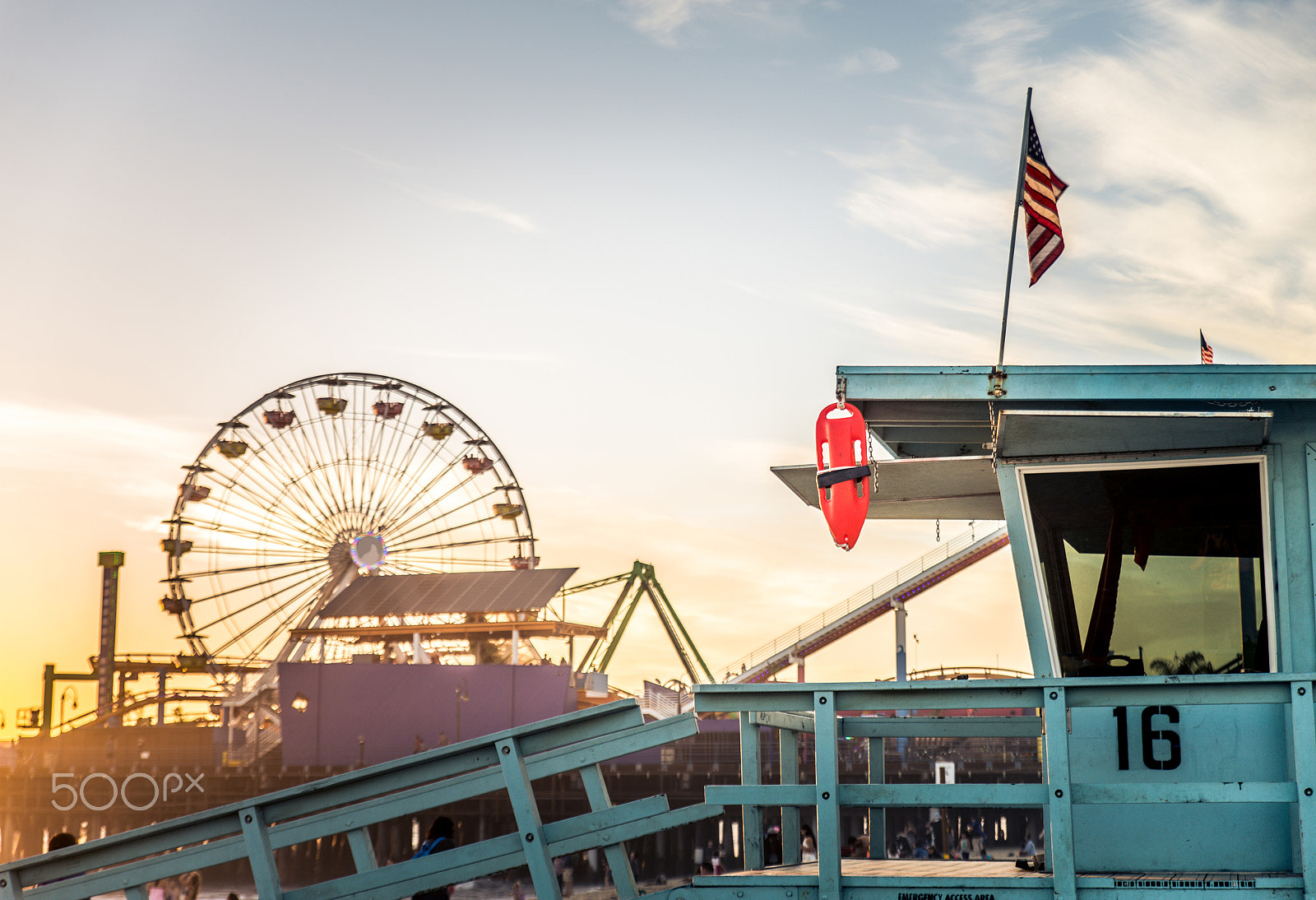 Nikon D610 + Tamron SP 24-70mm F2.8 Di VC USD sample photo. Santa monica pier at sunset photography