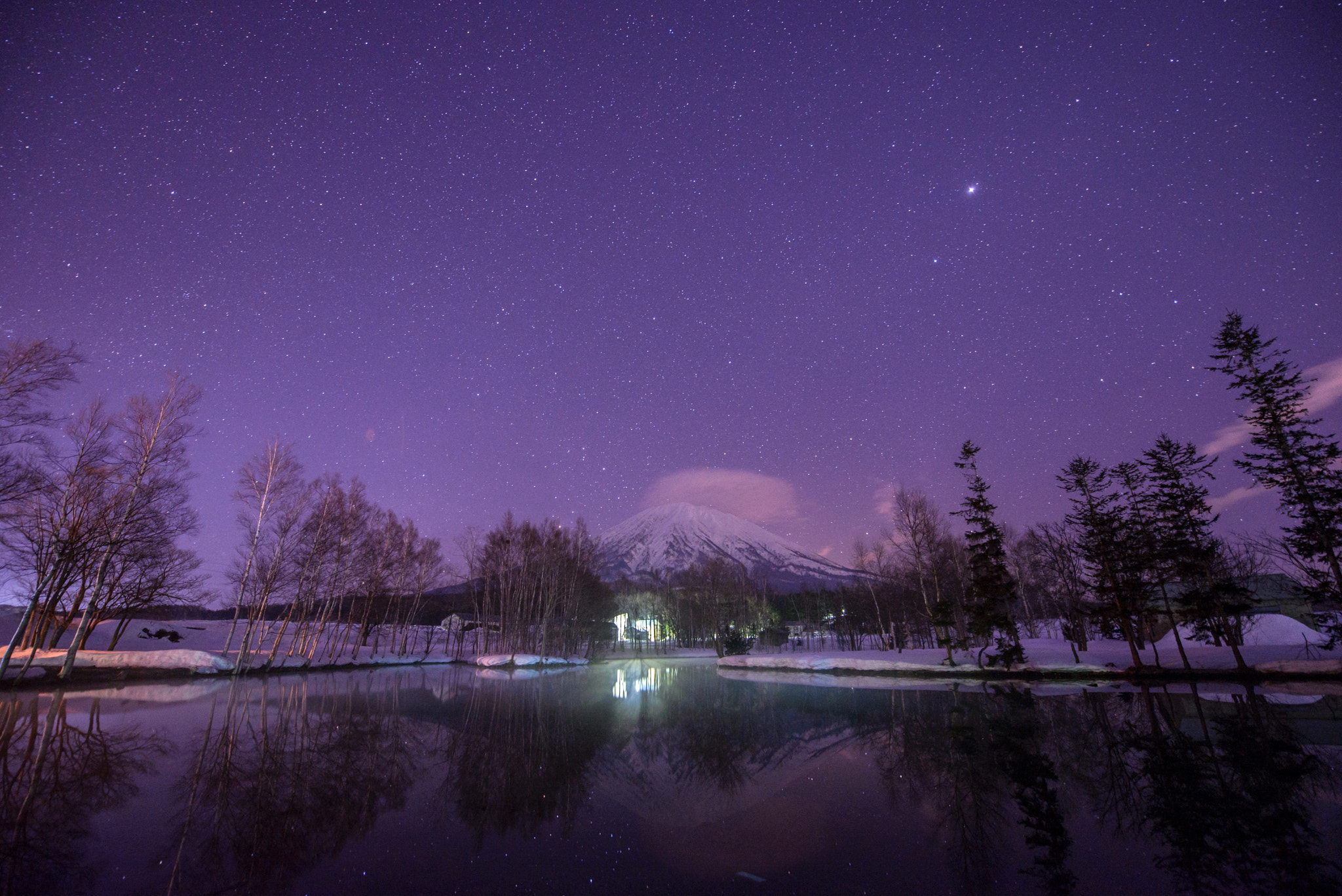 Nikon D610 + Nikon AF-S Nikkor 14-24mm F2.8G ED sample photo. Mt.yotei and stars photography