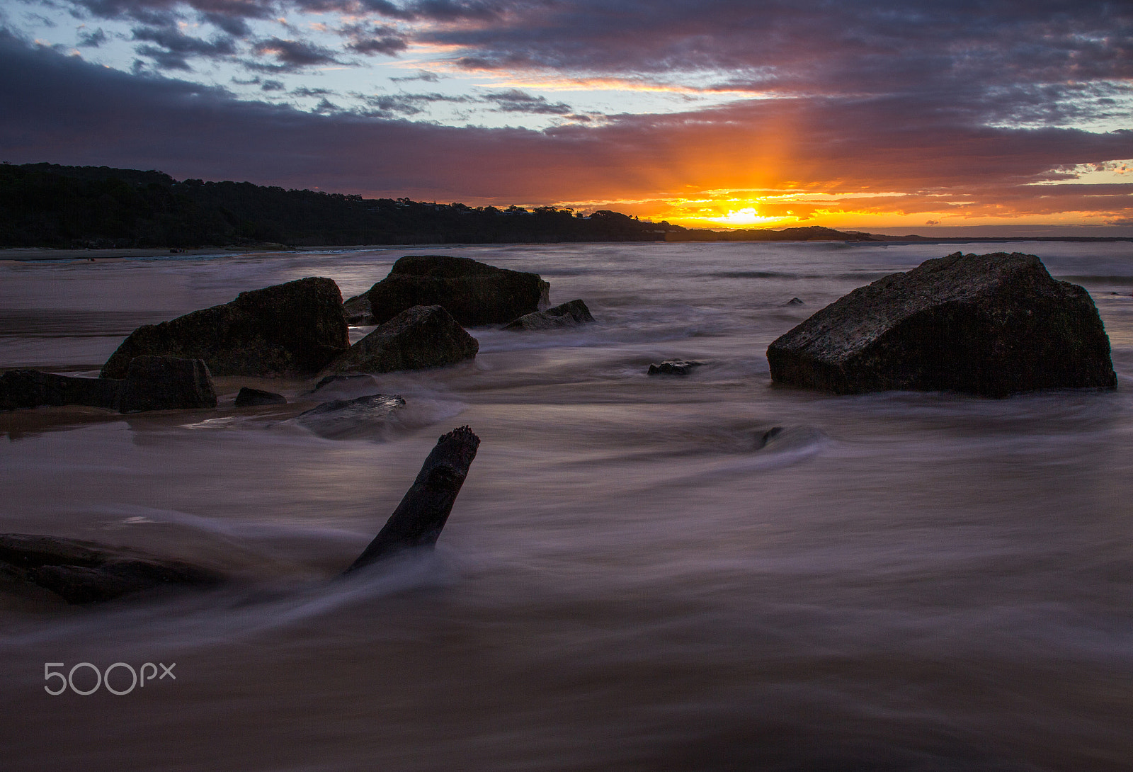 Canon EF-S 18-200mm F3.5-5.6 IS sample photo. Cylinder beach sunset - long exposure photography