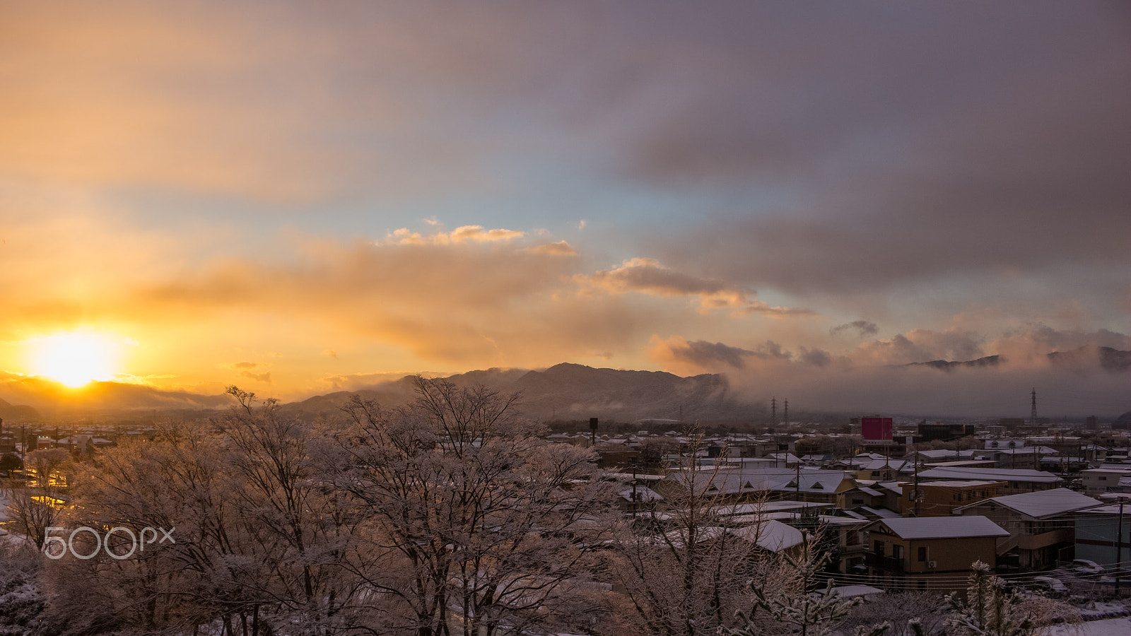 Canon EOS 100D (EOS Rebel SL1 / EOS Kiss X7) sample photo. Sunset in the winter photography