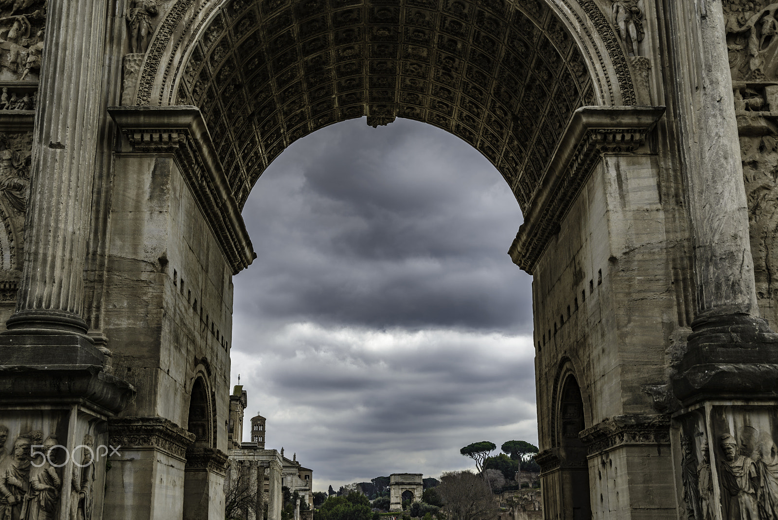 Nikon D610 + Sigma 24-105mm F4 DG OS HSM Art sample photo. Septimius severus arch photography