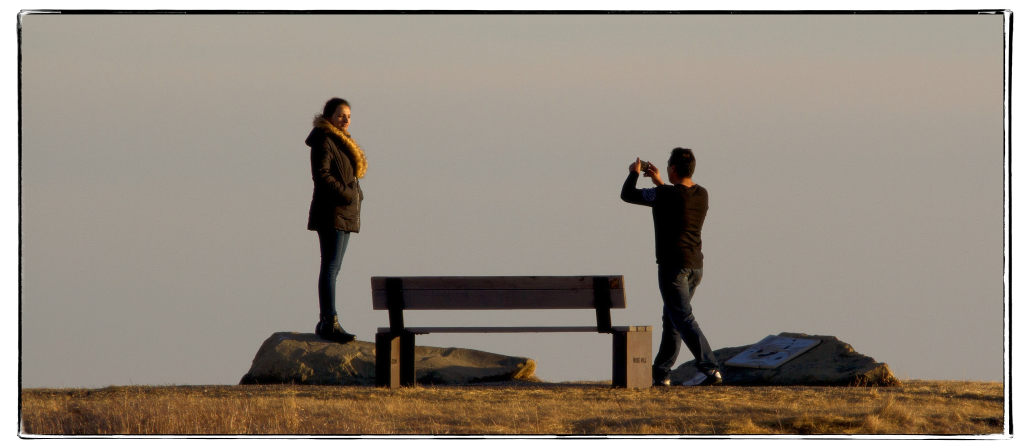 Canon EOS 7D + 150-600mm F5-6.3 DG OS HSM | Contemporary 015 sample photo. Couple taking photos on nose hill. photography