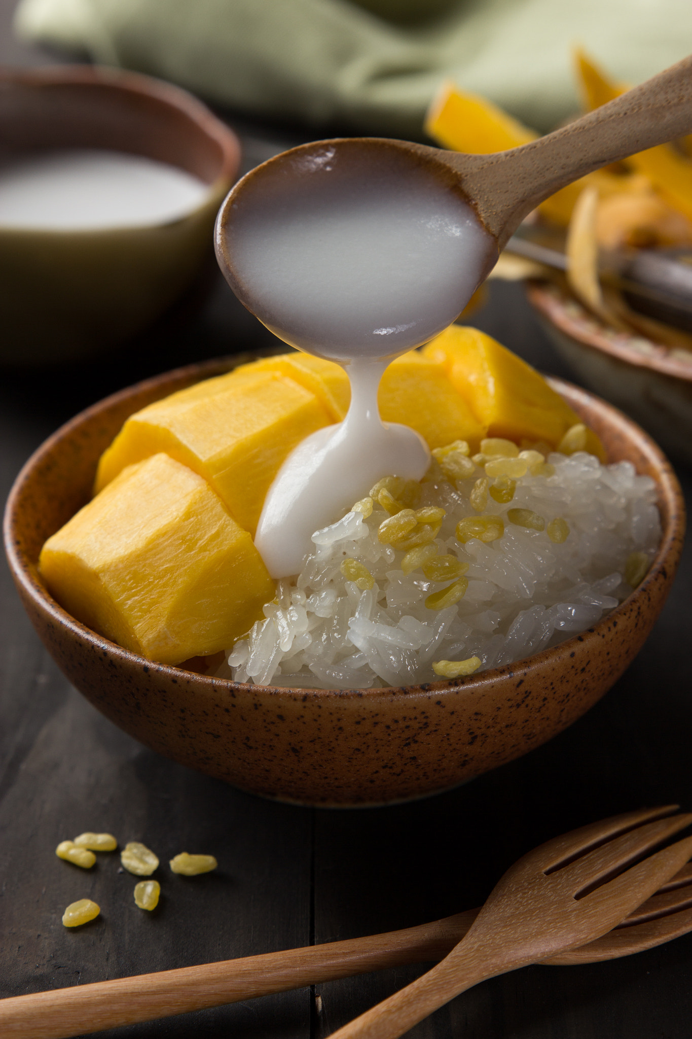 Canon EOS 60D + Sigma 24-70mm F2.8 EX DG Macro sample photo. Khao niew ma muang, mango and sticky rice, thai dessert photography