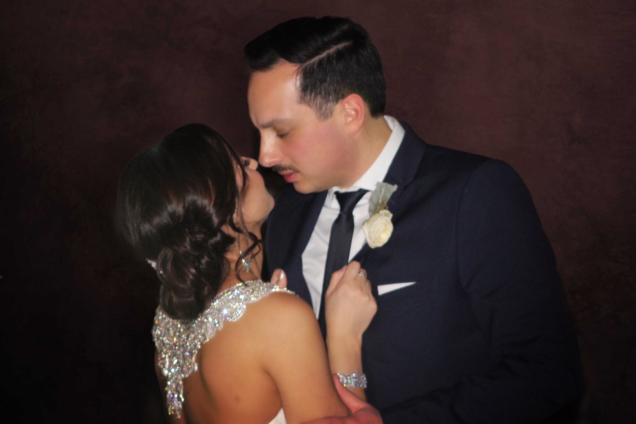 Canon EOS 1200D (EOS Rebel T5 / EOS Kiss X70 / EOS Hi) + EF75-300mm f/4-5.6 sample photo. First kiss between the newlyweds photography