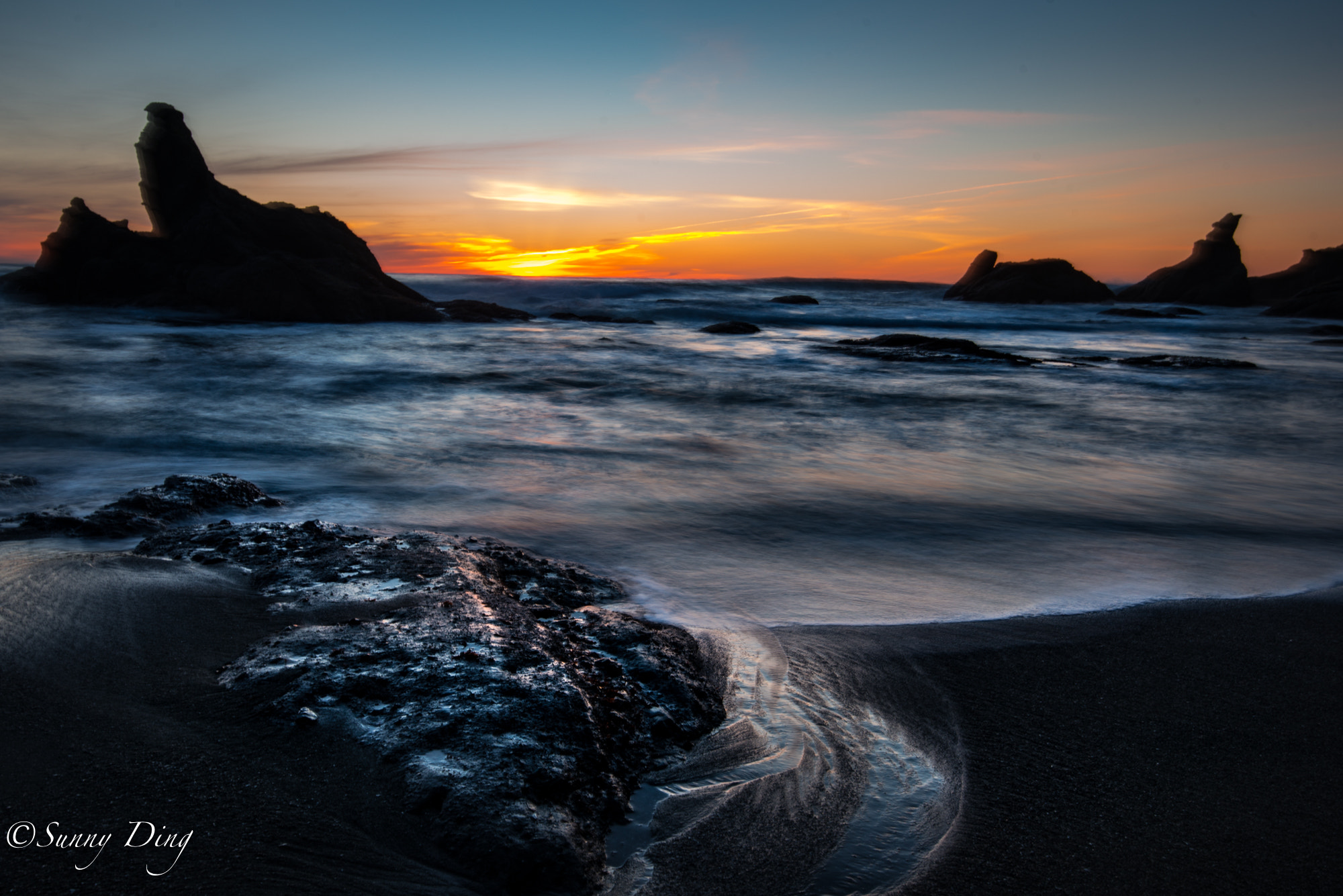 Nikon D800 + Nikon AF-S Nikkor 16-35mm F4G ED VR sample photo. Silk ribbon under sunset photography