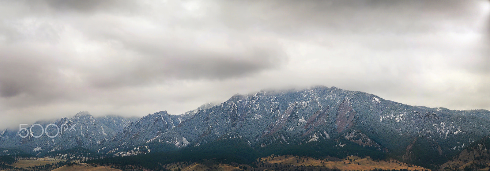 Olympus OM-D E-M1 sample photo. Frost and snow on the flatirons photography