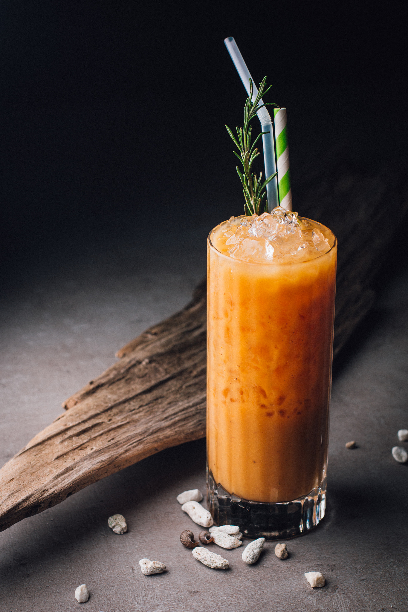 Canon EOS 70D + Canon EF 50mm F1.4 USM sample photo. Orange cocktail with rosemary photography