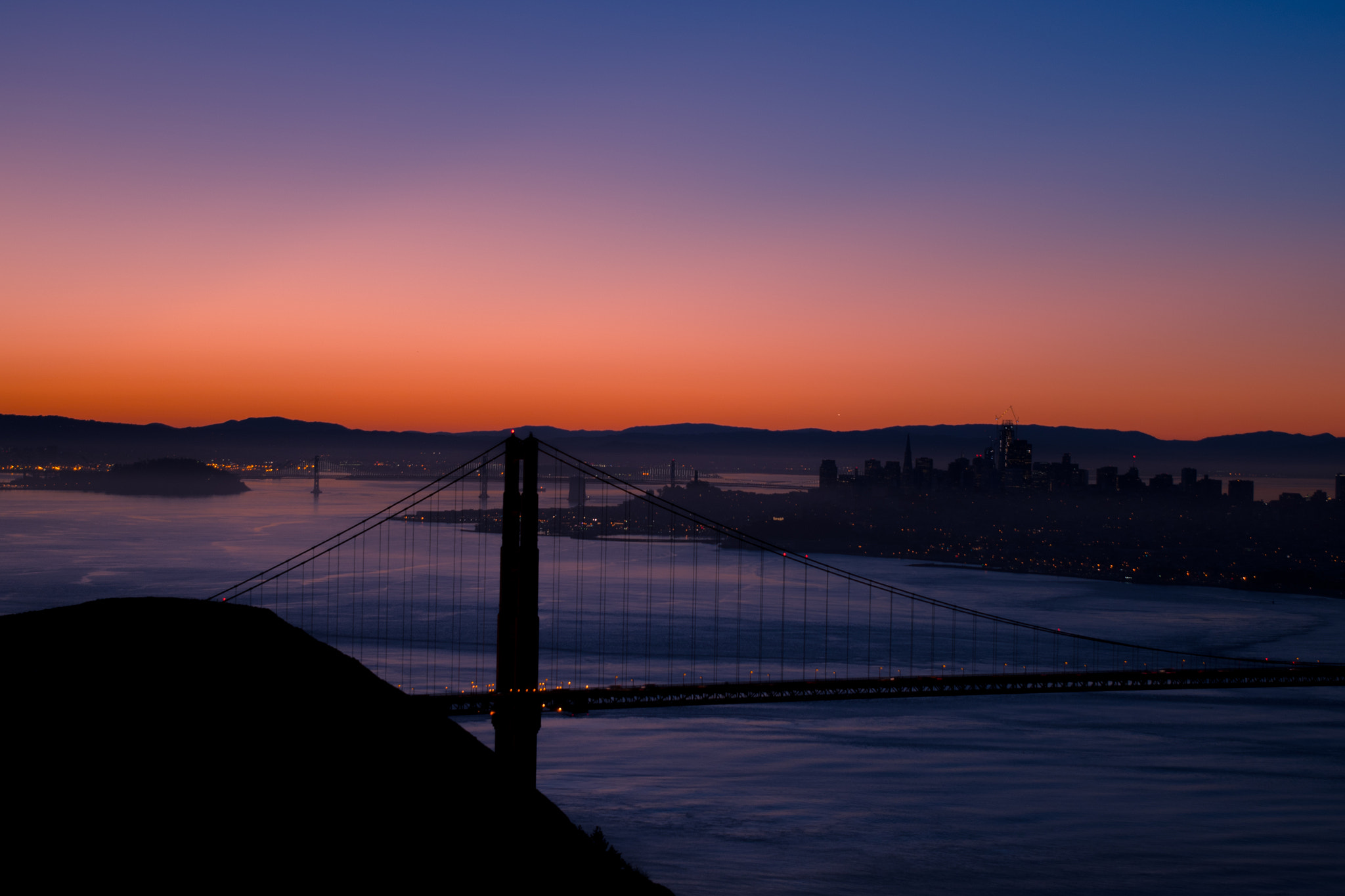 Pentax K-S2 sample photo. Golden gate dawn photography