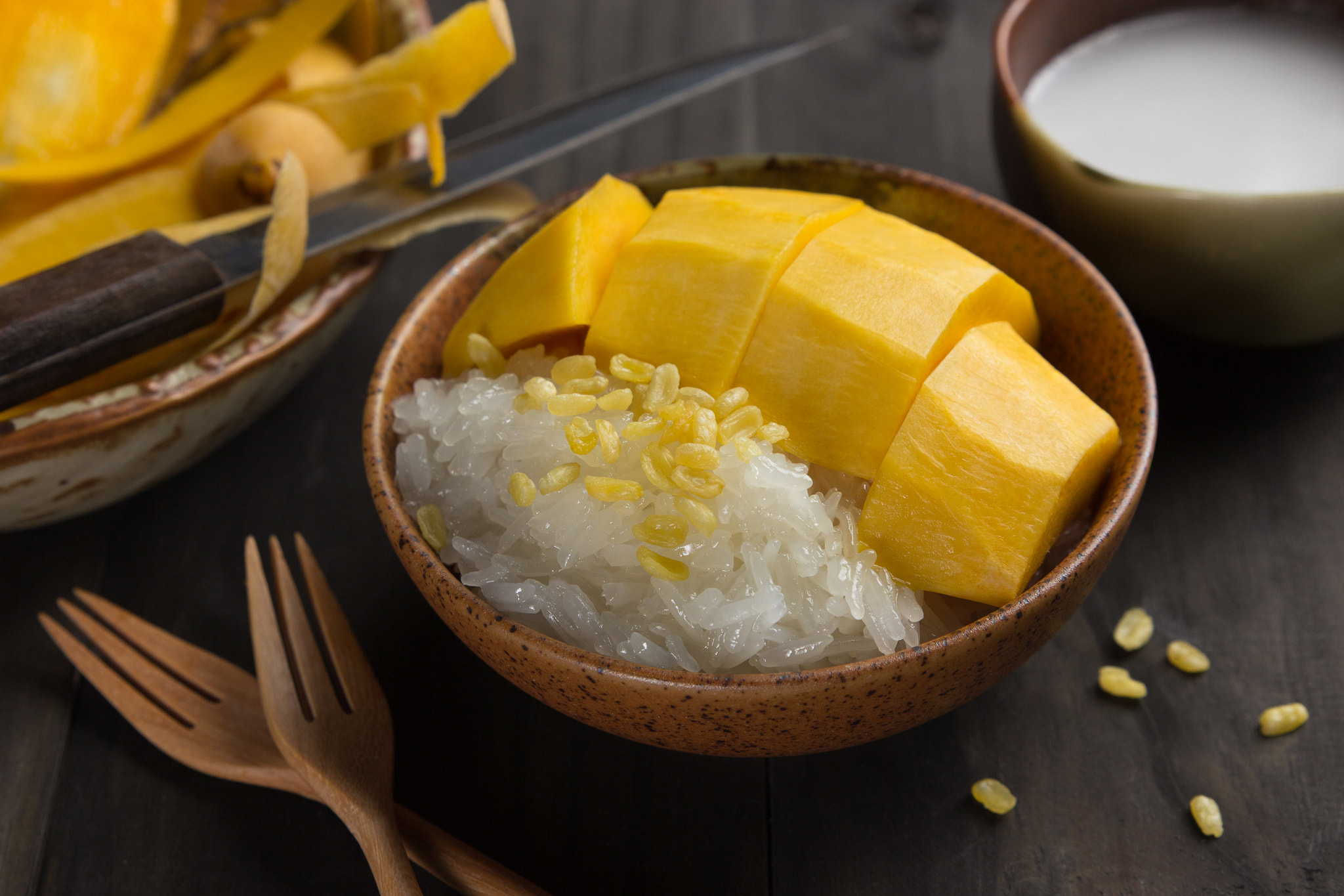 Canon EOS 60D + Sigma 24-70mm F2.8 EX DG Macro sample photo. Khao niew ma muang, mango and sticky rice, thai dessert photography