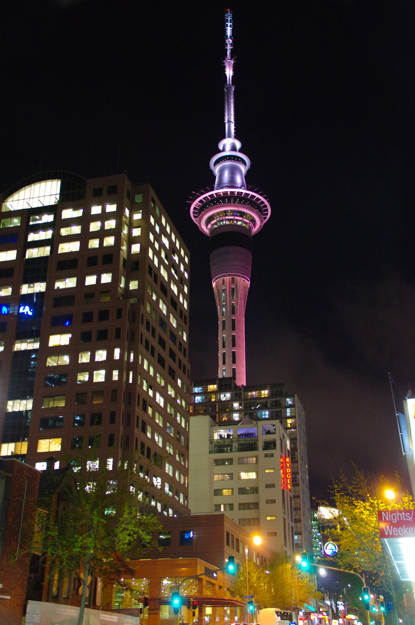 Pentax K-3 sample photo. Auckland sky tower at night photography