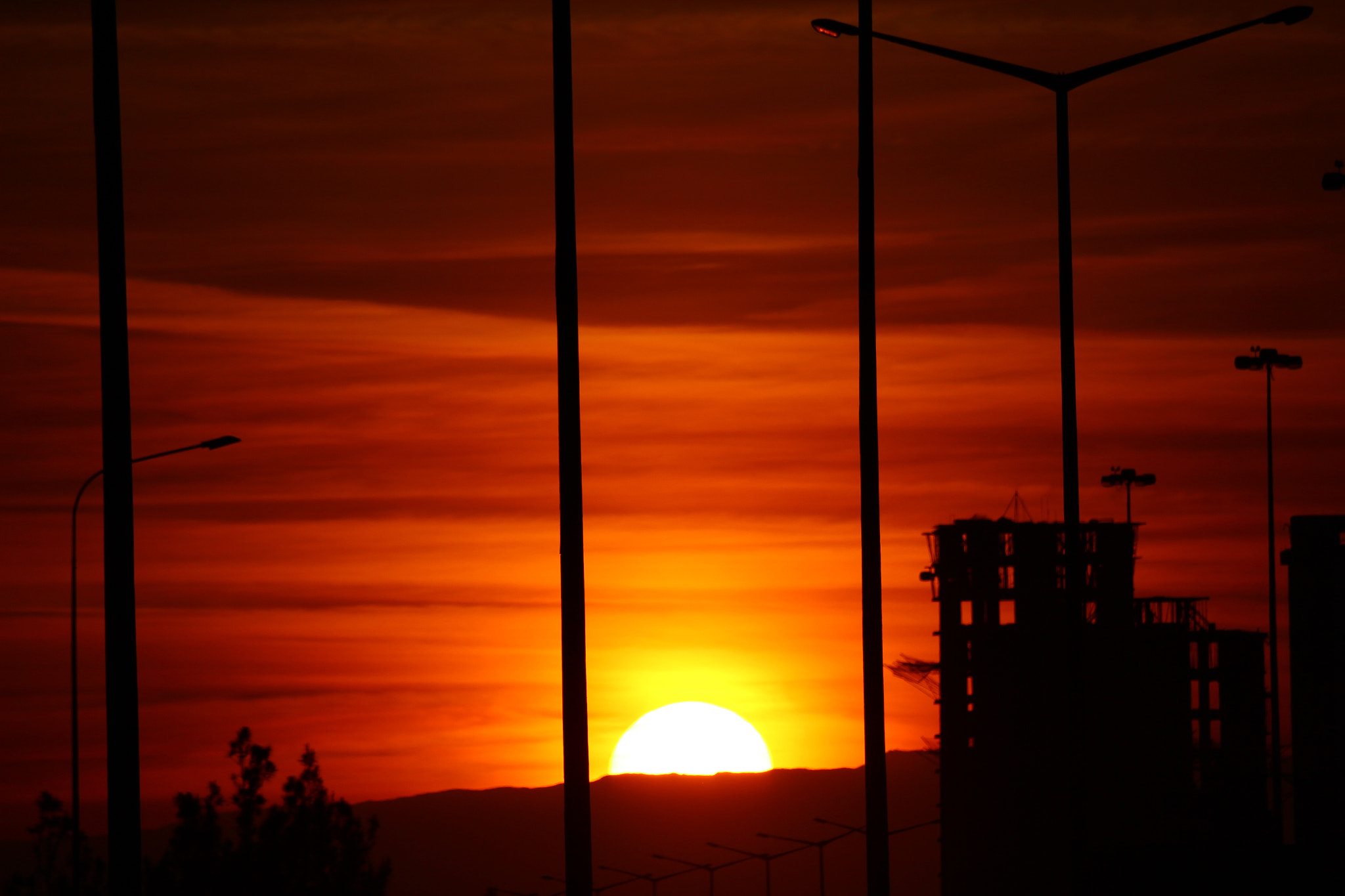 Canon 70-300mm sample photo. No filter sunset on the road photography