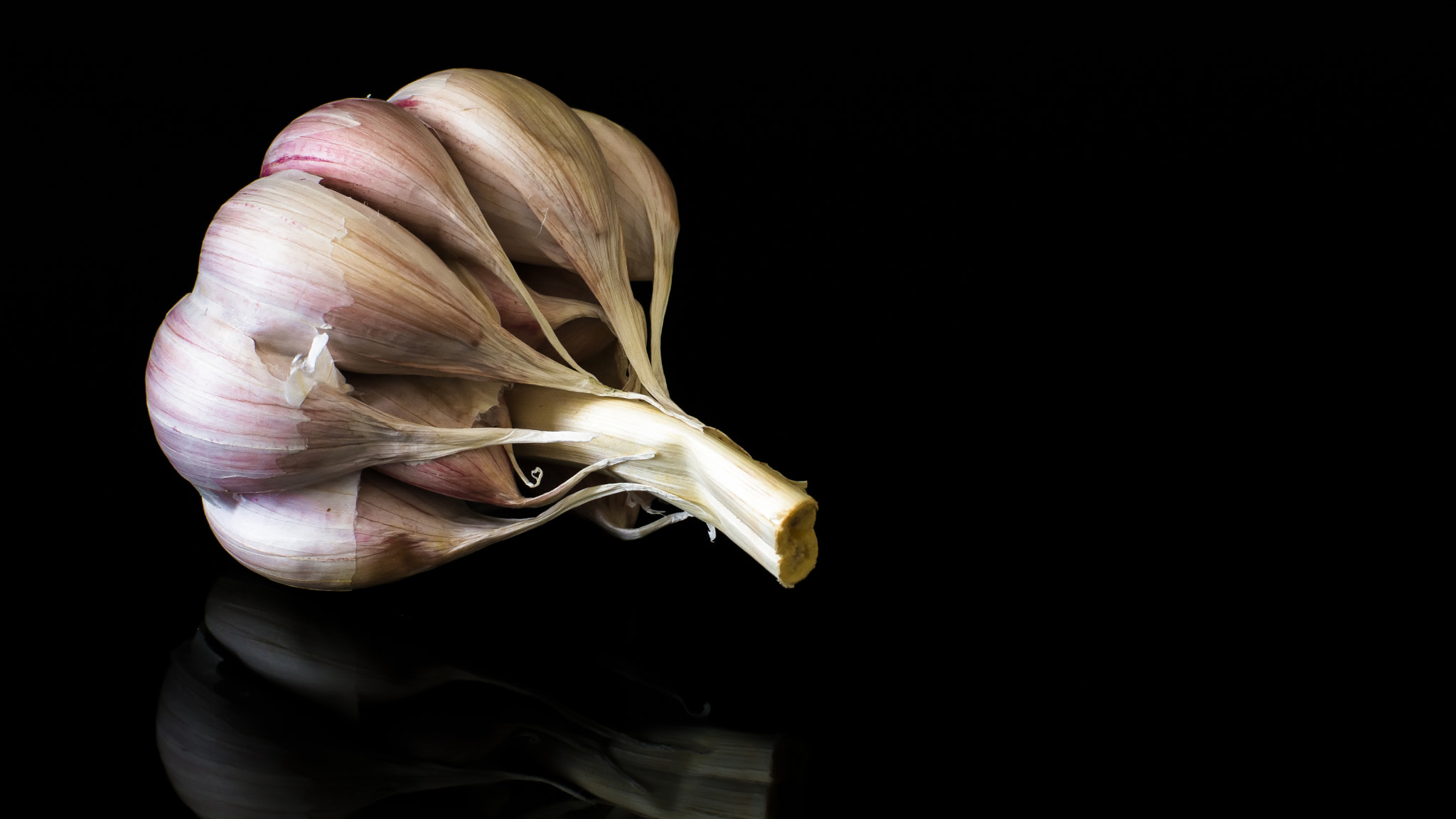 Nikon D7100 + Nikon AF Nikkor 50mm F1.4D sample photo. Close up 'portrait' of garlic in low key photography