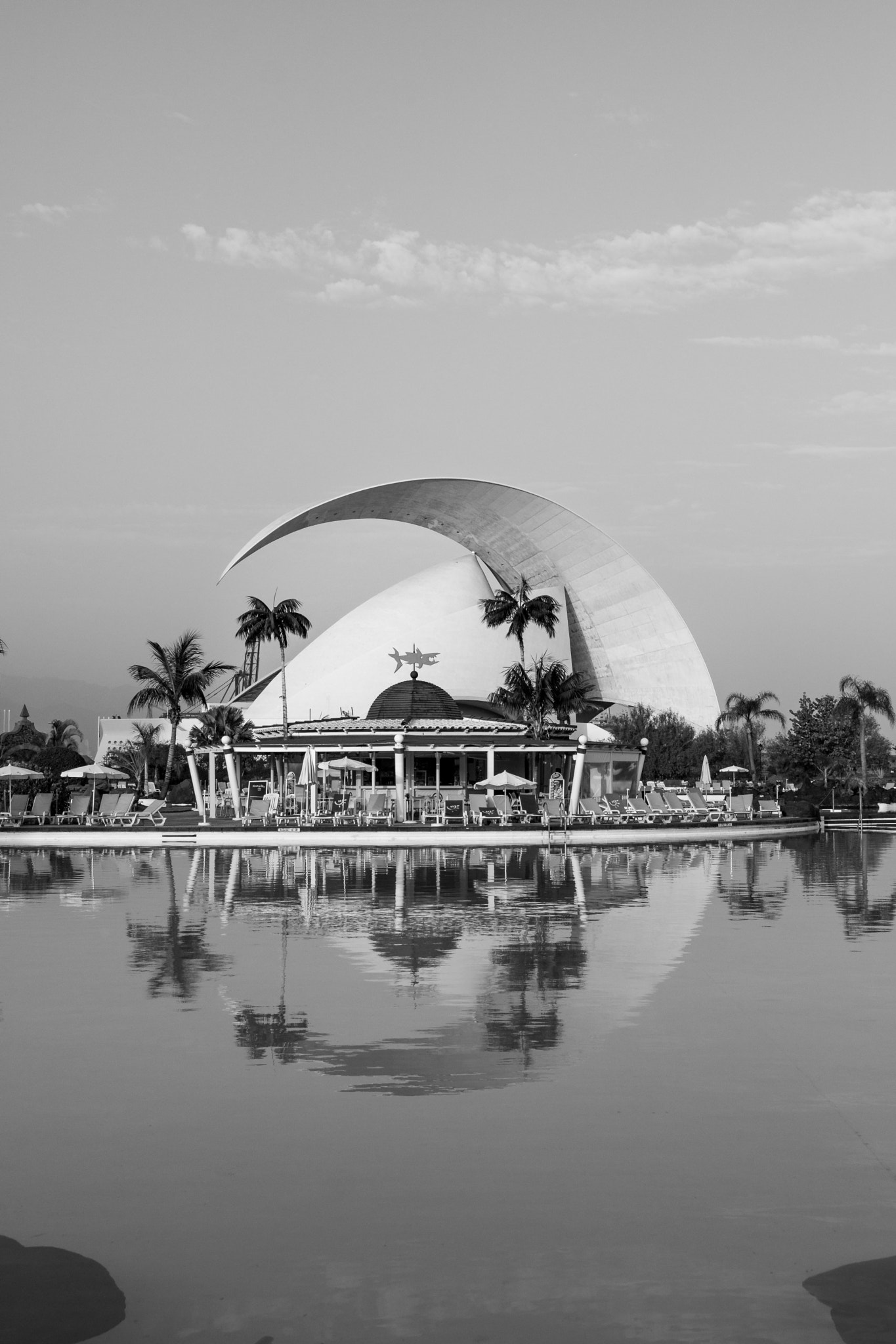 Sony SLT-A65 (SLT-A65V) sample photo. Auditorio de tenerife - la luna s/w photography