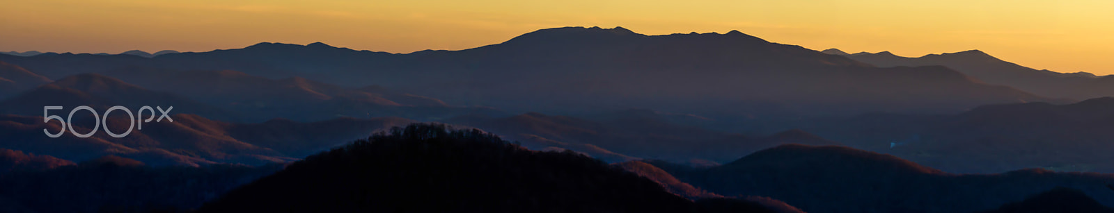 Nikon D7000 sample photo. Roan mountain sunset panorama photography