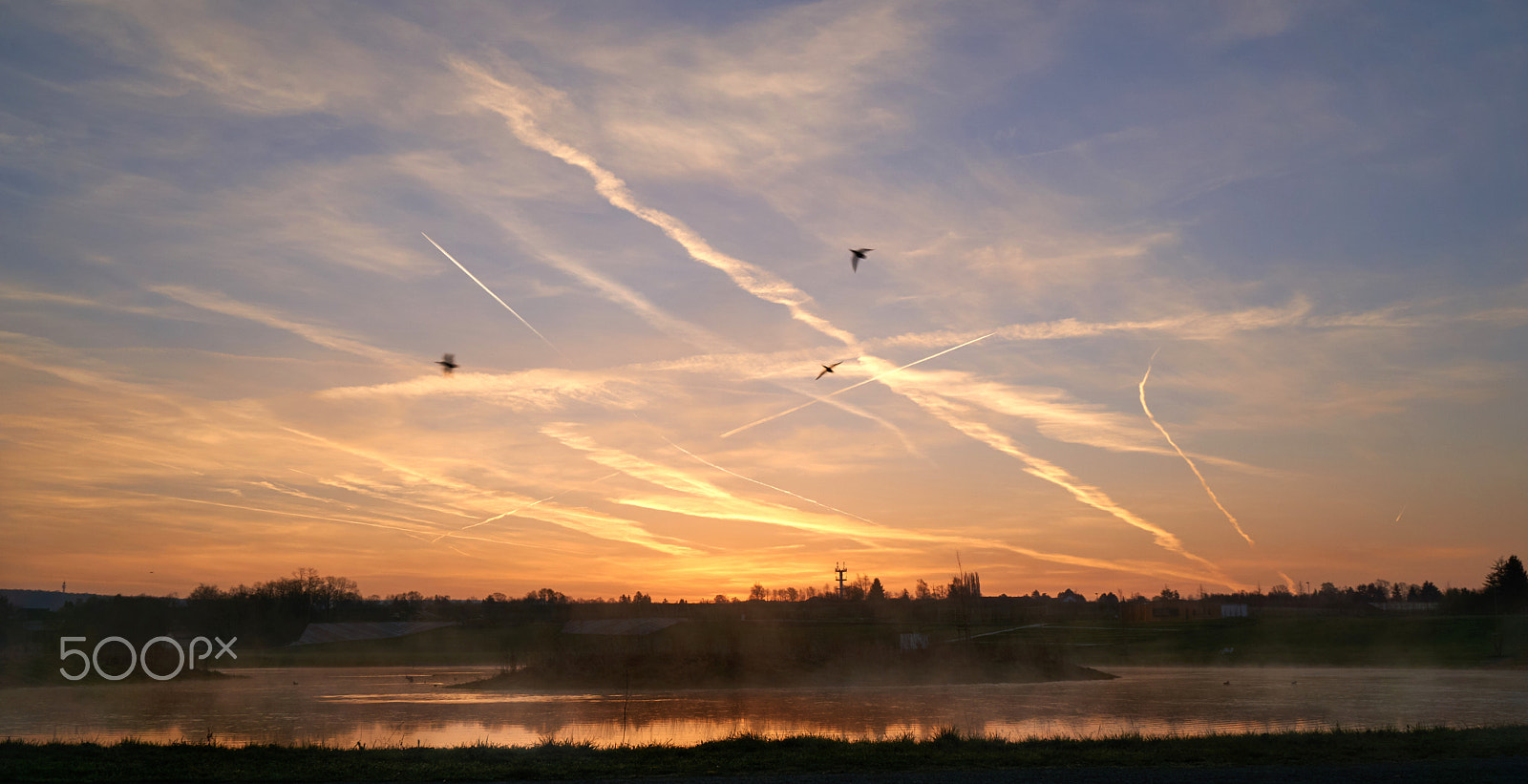 Sony E PZ 18-105mm F4 G OSS sample photo. Foggy lake in the sunrise photography