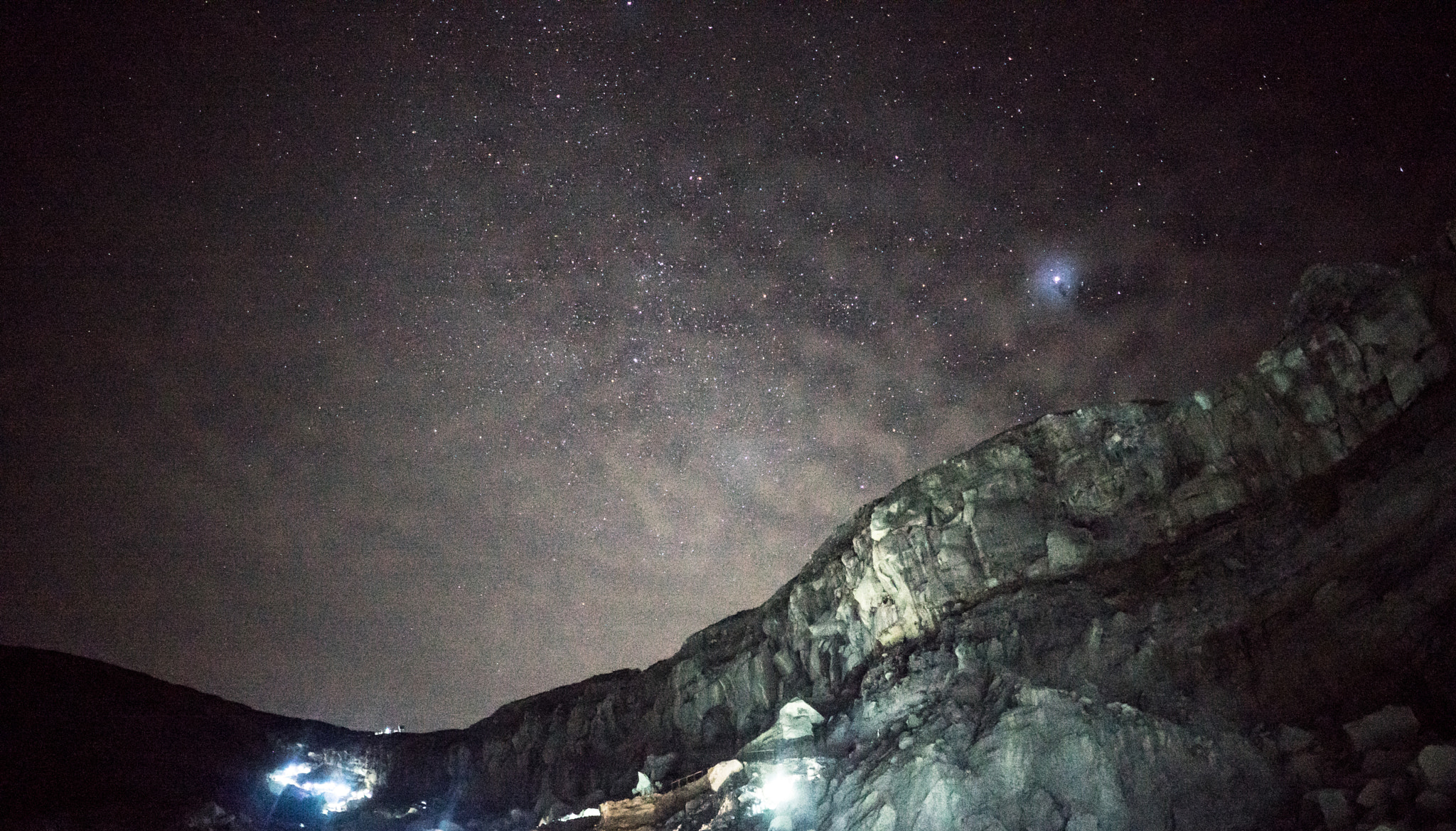 Sony a7 + Sony FE 28mm F2 sample photo. Stars over mt. ijen photography